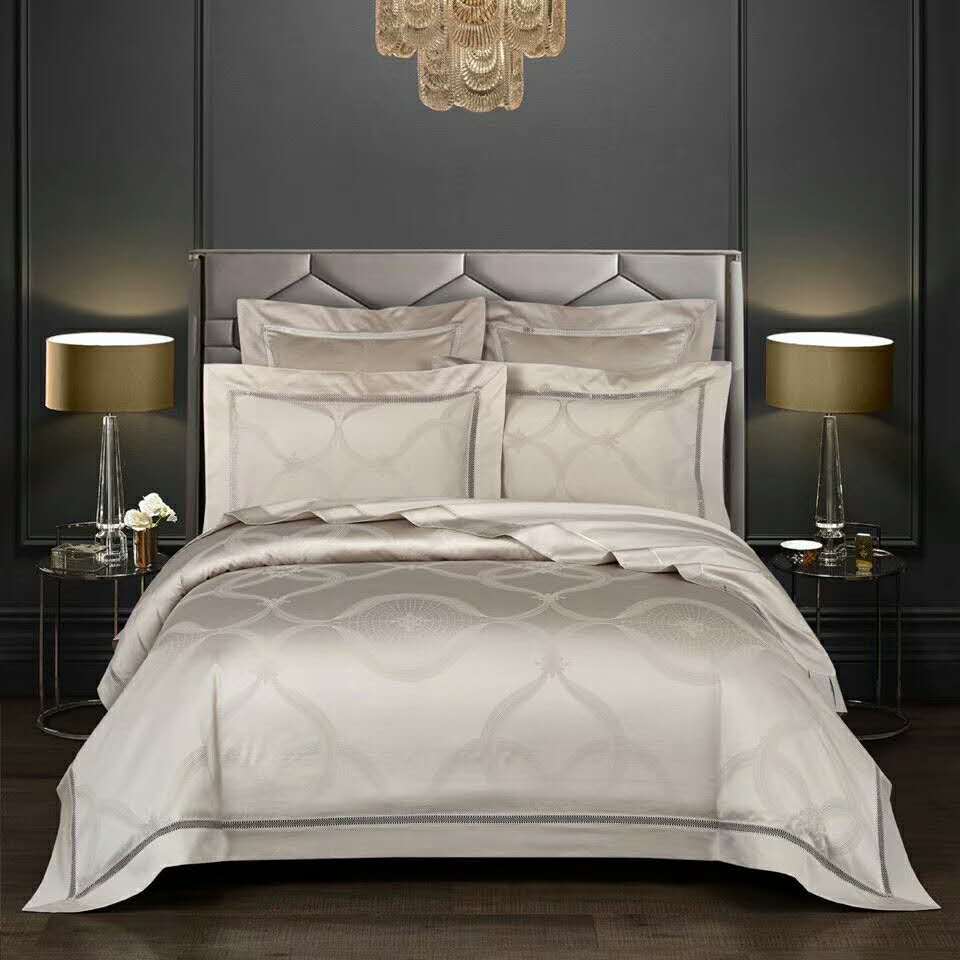 Uma Mova 4-Piece European Style Light Luxury 100s Jacquard Pure Cotton Bedding Set SETEPENRA .