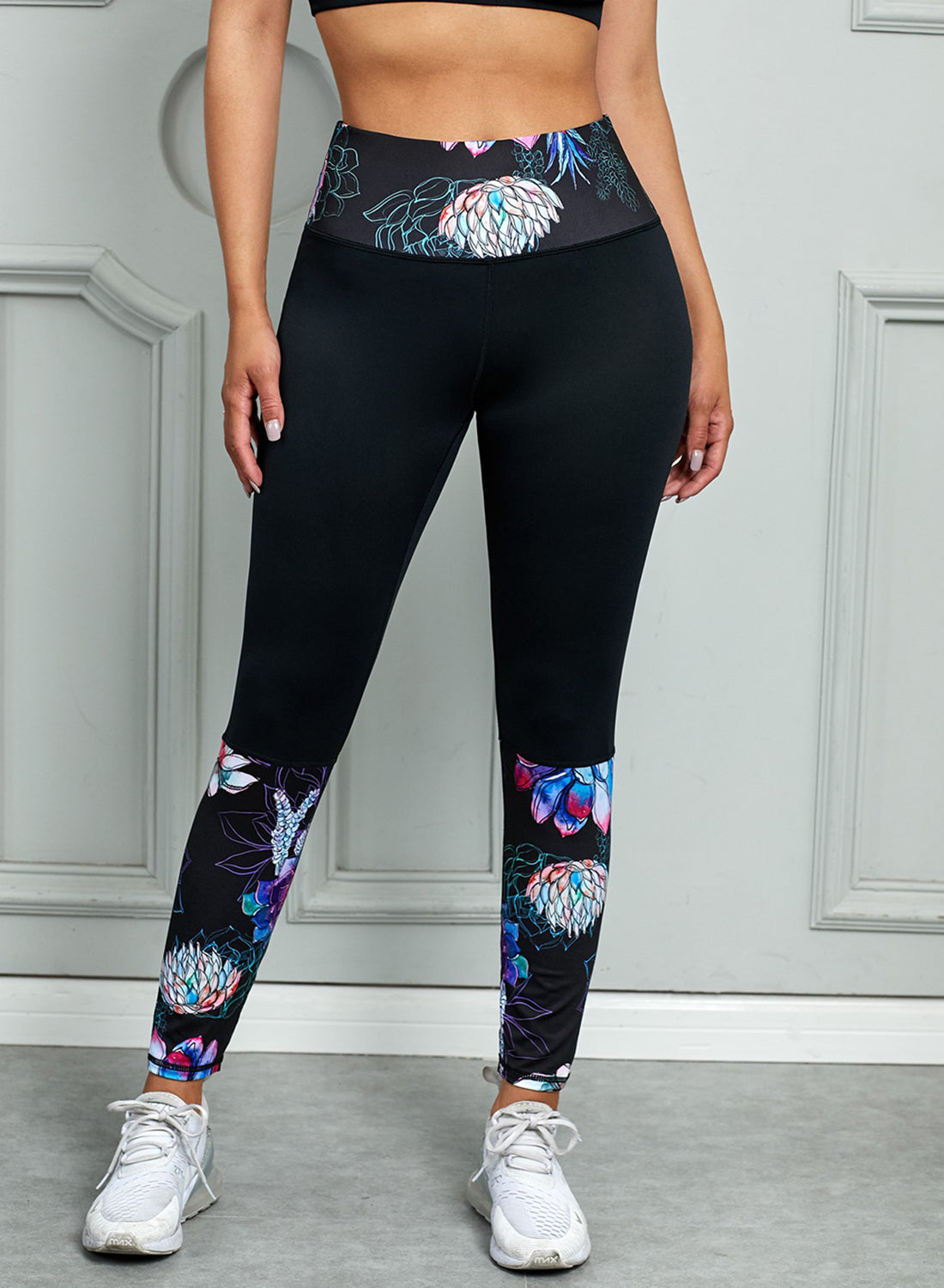 Printed Wide Waistband Active Leggings SETEPENRA .