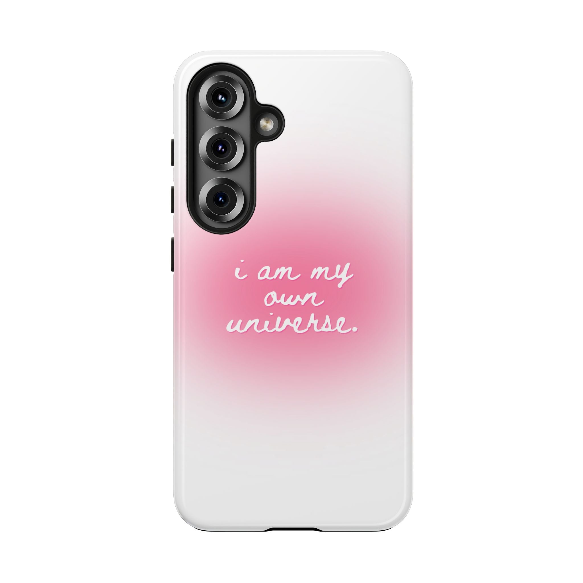 I Am My Own Universe — Pink On White Protective Cover Tough Phone Case