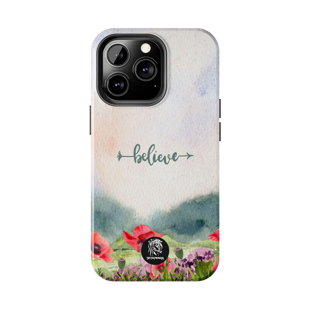 Believe Tough Phone Case (For iPhone, Galaxy & More) - Watercolor Flower