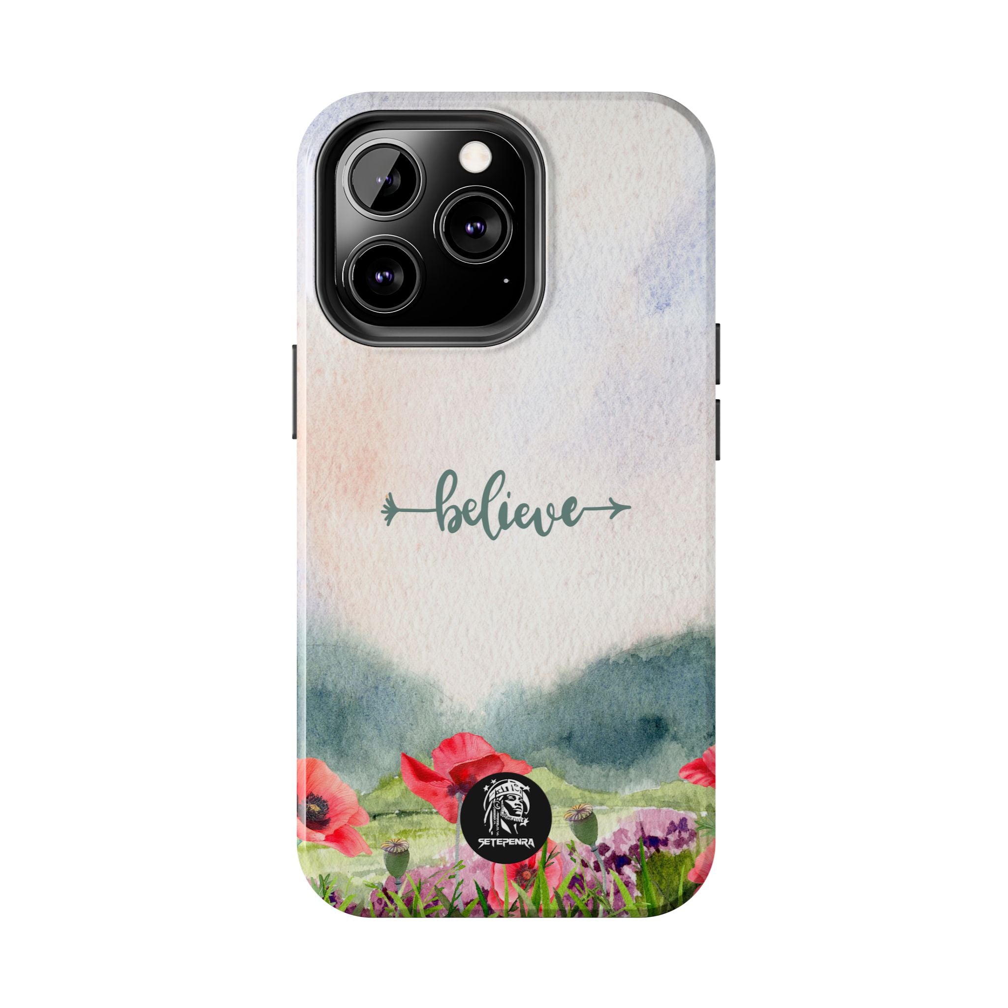 Believe Tough Phone Case (For iPhone, Galaxy & More) - Watercolor Flower