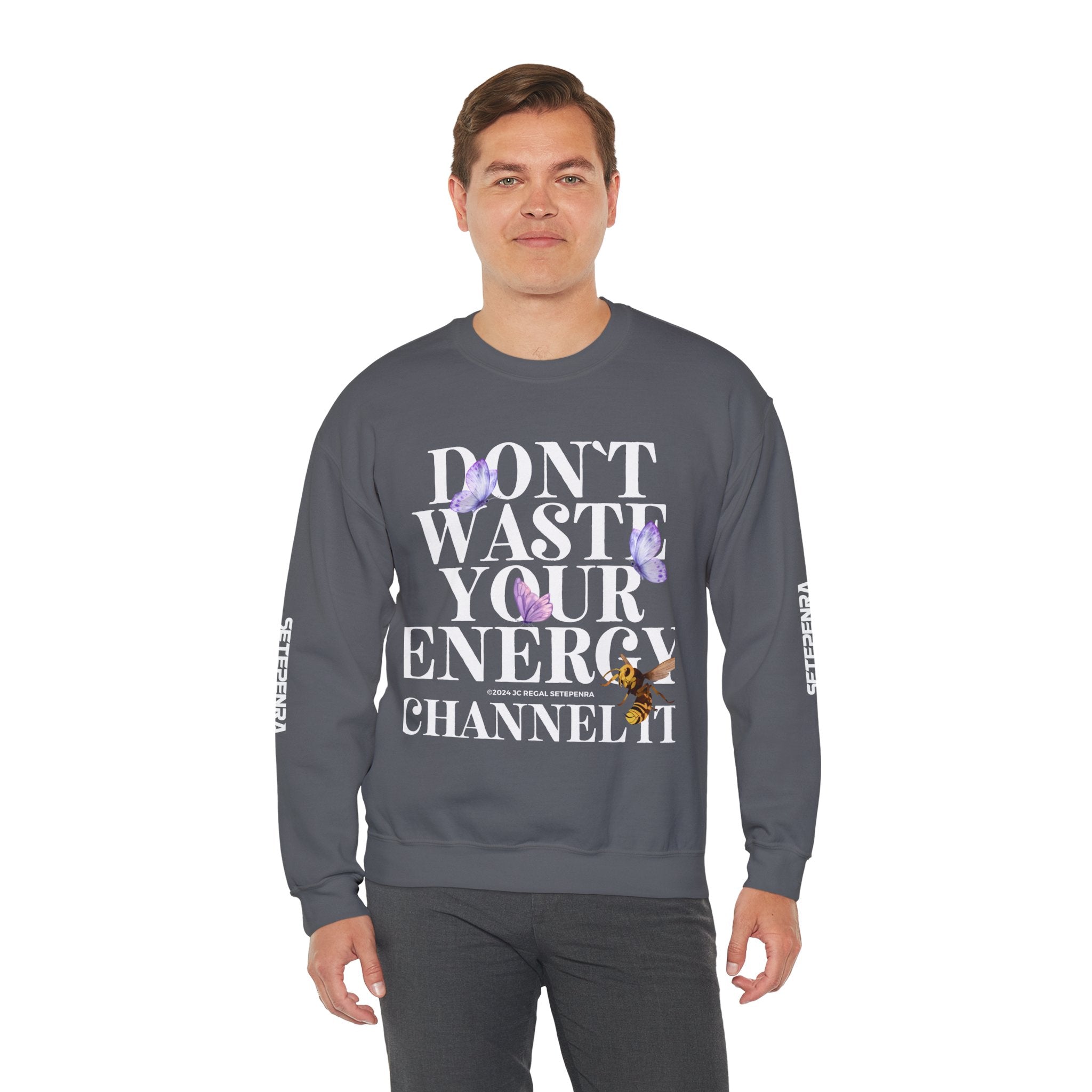 Channel It Unisex Heavy Blend™ Crewneck Sweatshirt (White Print)