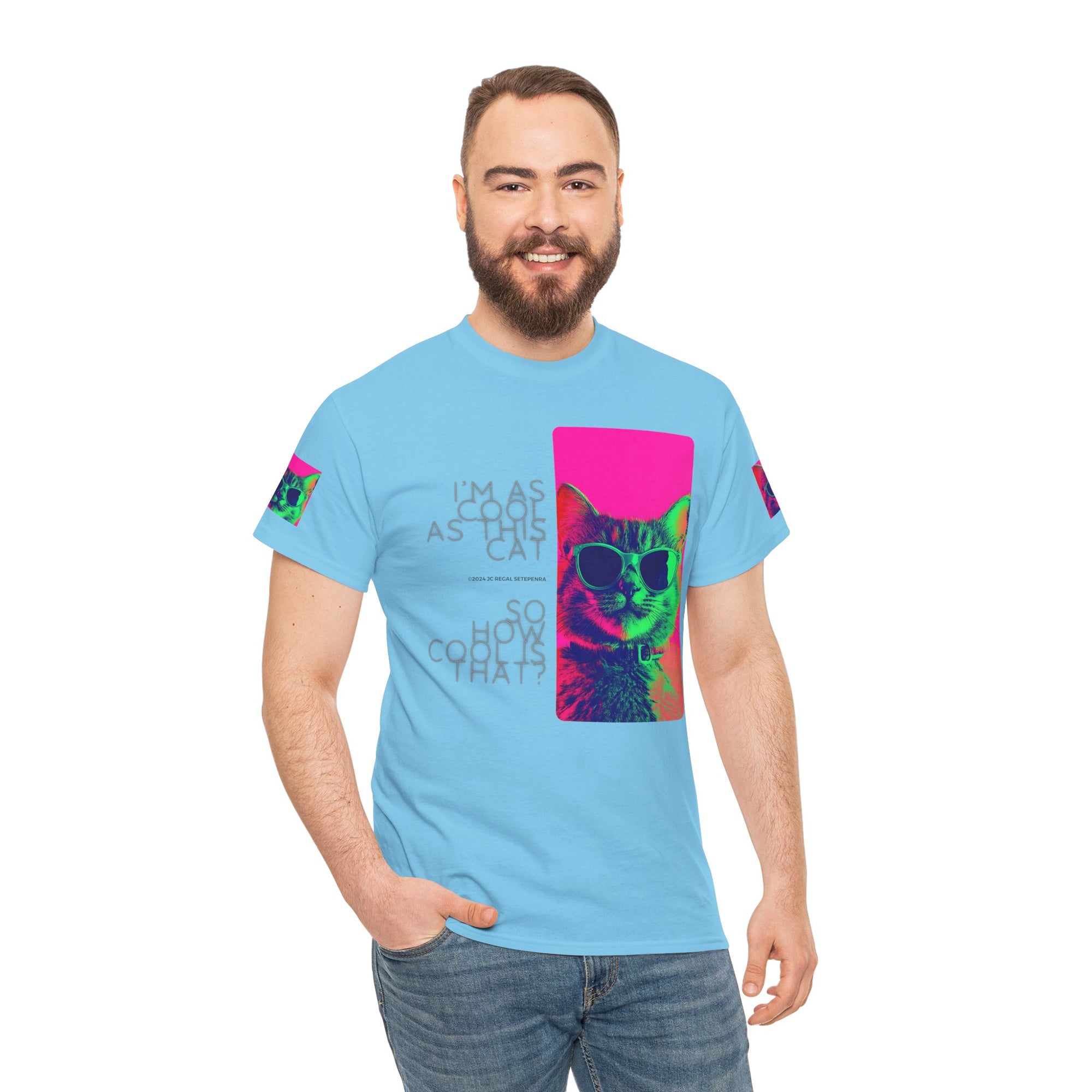 Cool Cat (Whiskers 1) Unisex Heavy Cotton Tee
