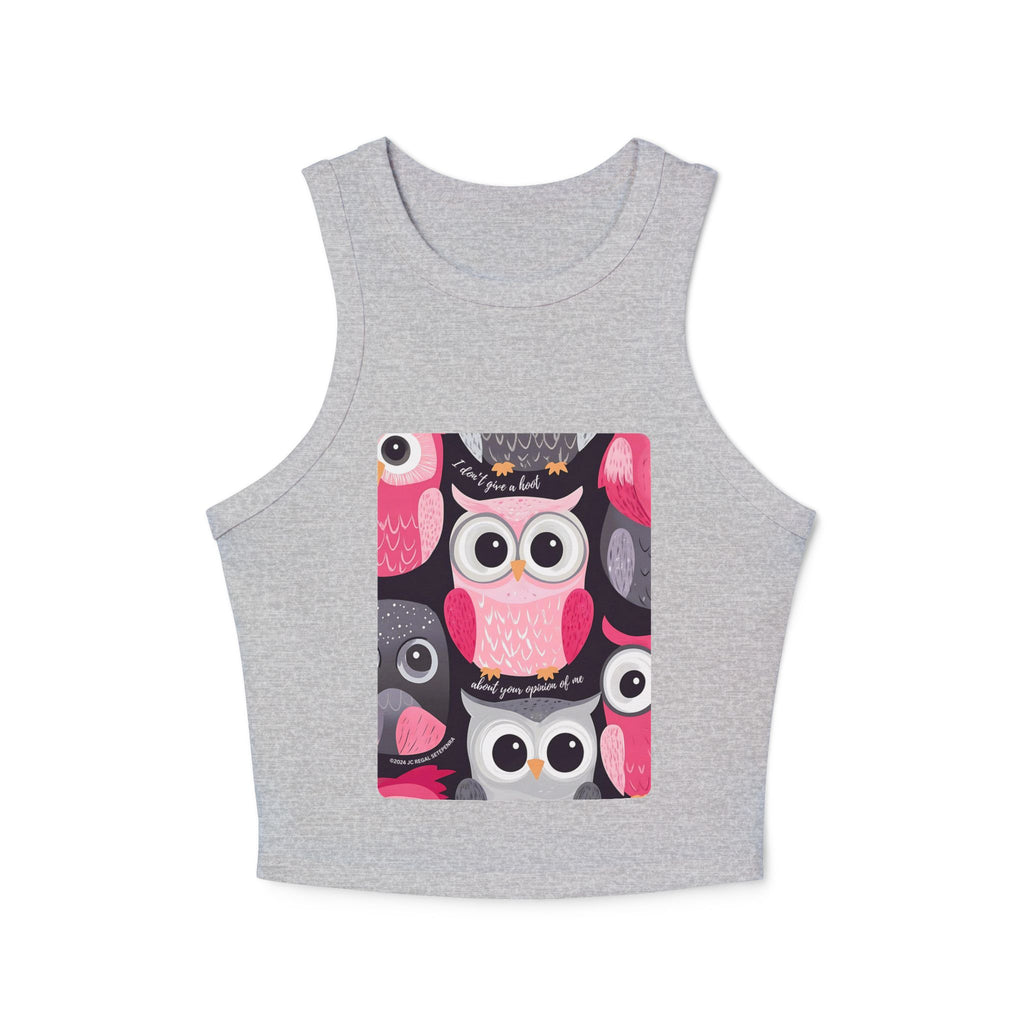 Don't Give A Hoot Women's Micro Rib Racer Tank Top SETEPENRA Tank Top.