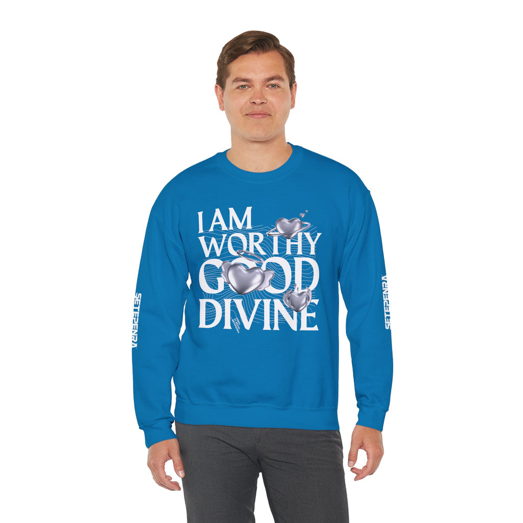 I AM WORTHY GOOD DIVINE Unisex Heavy Blend™ Crewneck Sweatshirt SETEPENRA Sweatshirt.