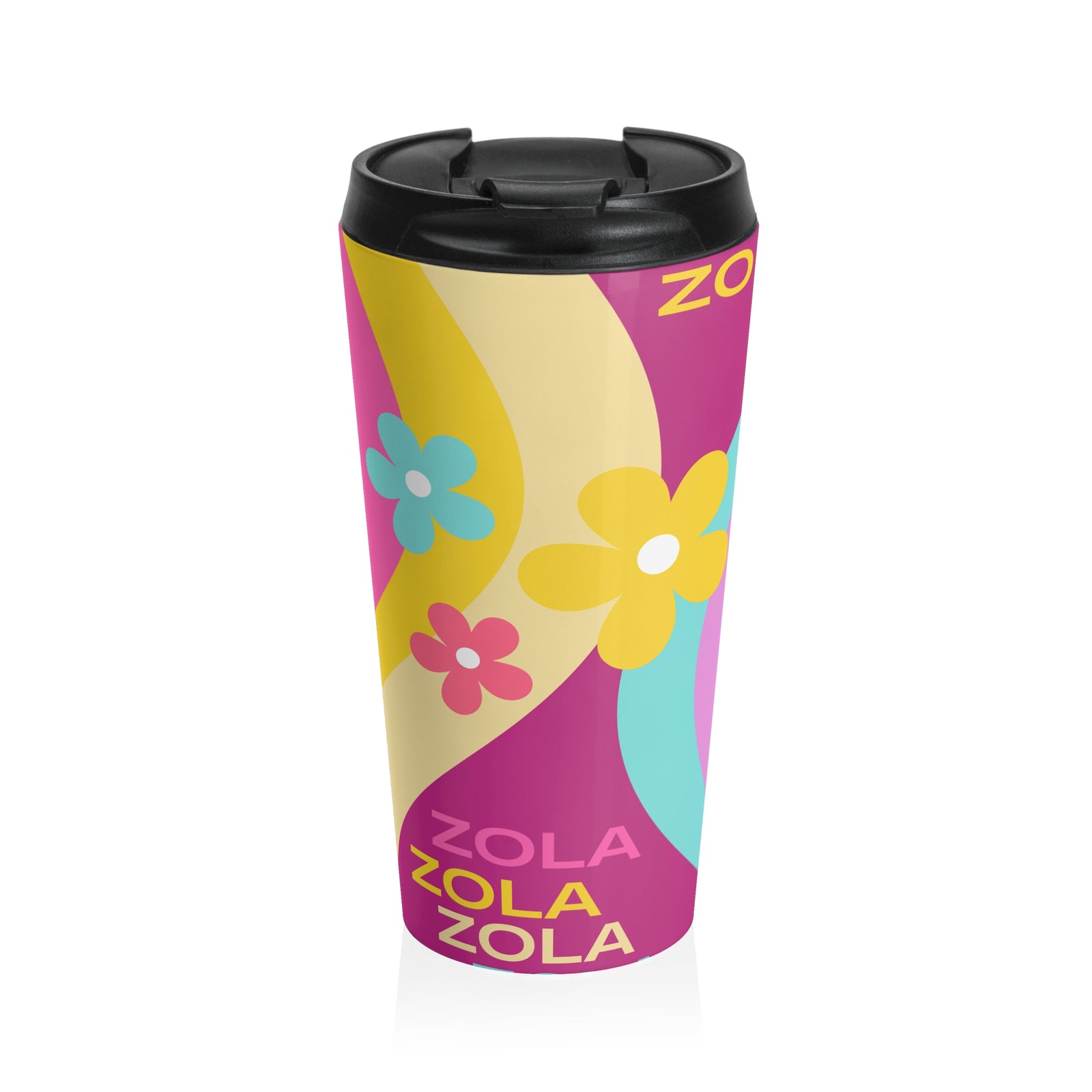 Zola Wave Stainless Steel Travel Mug, 15oz SETEPENRA Mug.