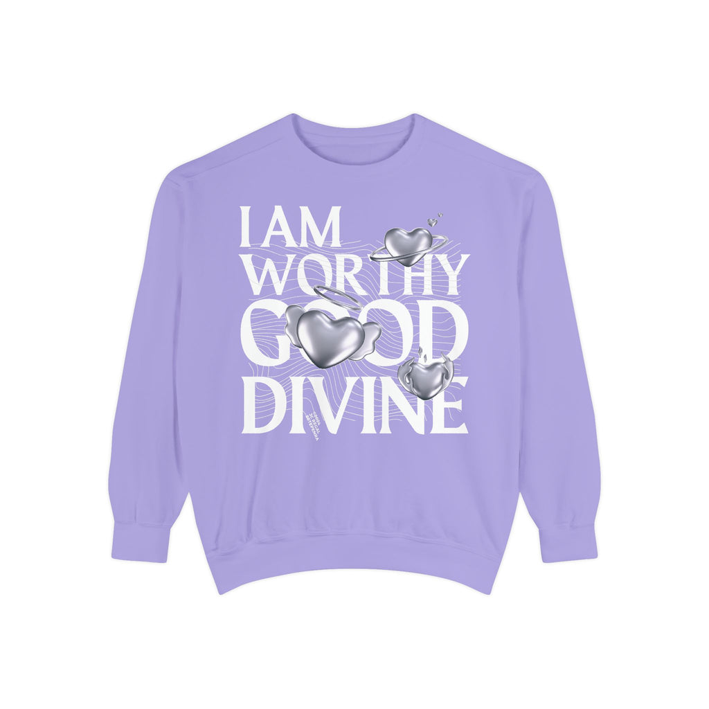 I AM WORTHY GOOD DIVINE Unisex Garment-Dyed Sweatshirt SETEPENRA Sweatshirt.