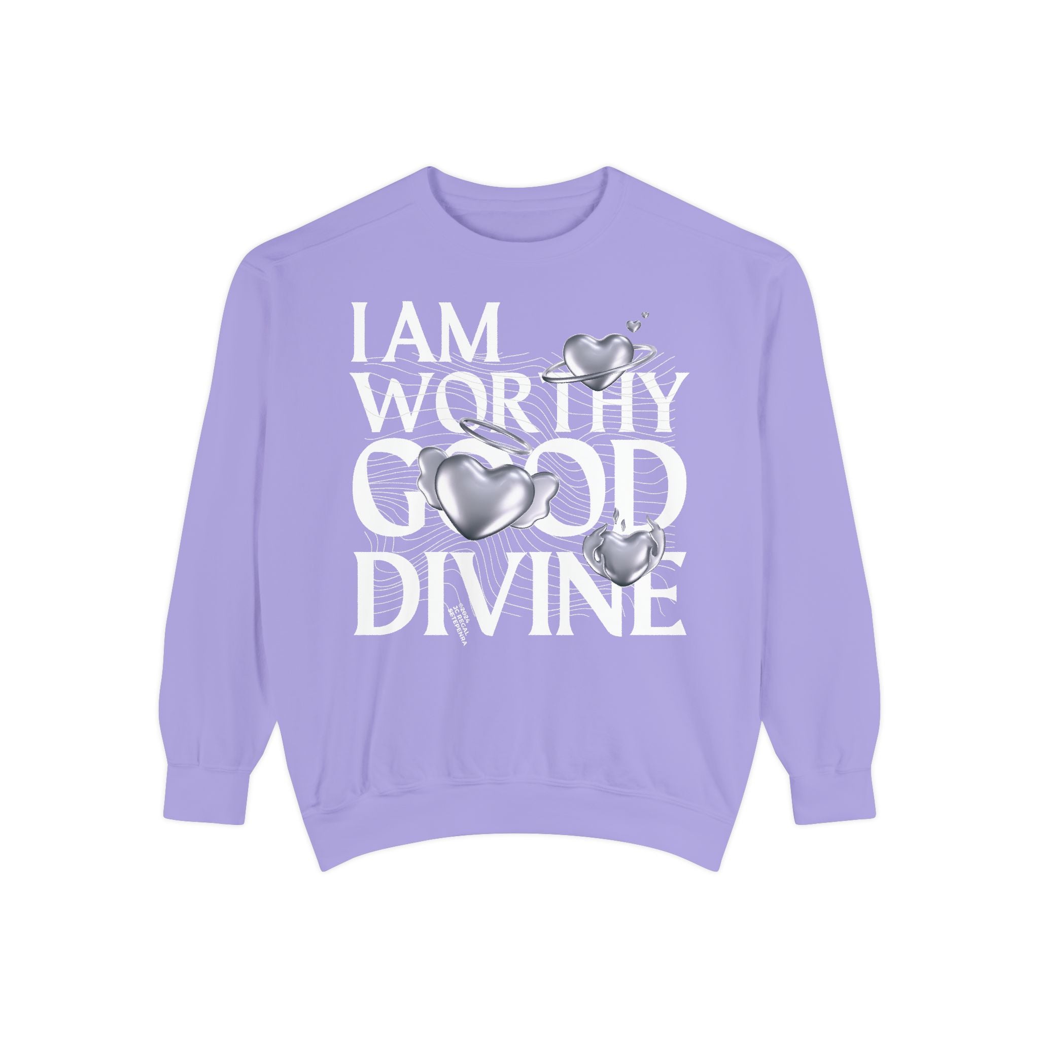 I AM WORTHY GOOD DIVINE Unisex Garment-Dyed Sweatshirt SETEPENRA Sweatshirt.