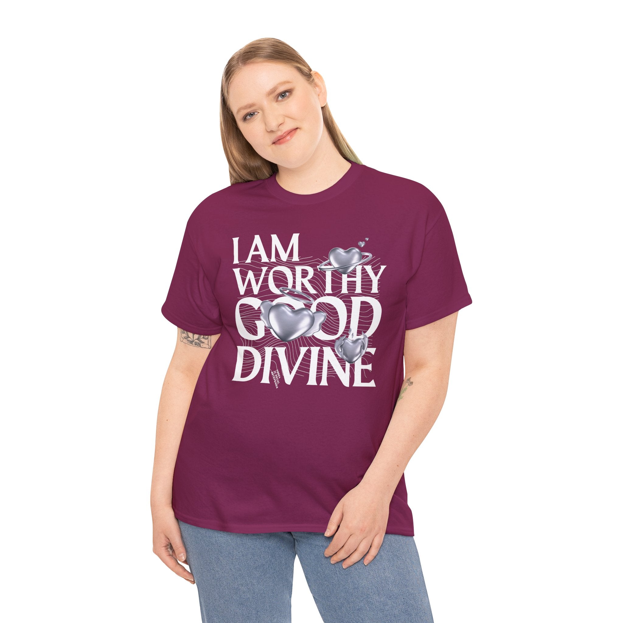 I AM WORTHY GOOD DIVINE Unisex Heavy Cotton Tee