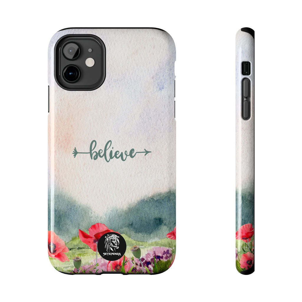 Believe Tough Phone Case (For iPhone, Galaxy & More) - Watercolor Flower SETEPENRA Phone Case.