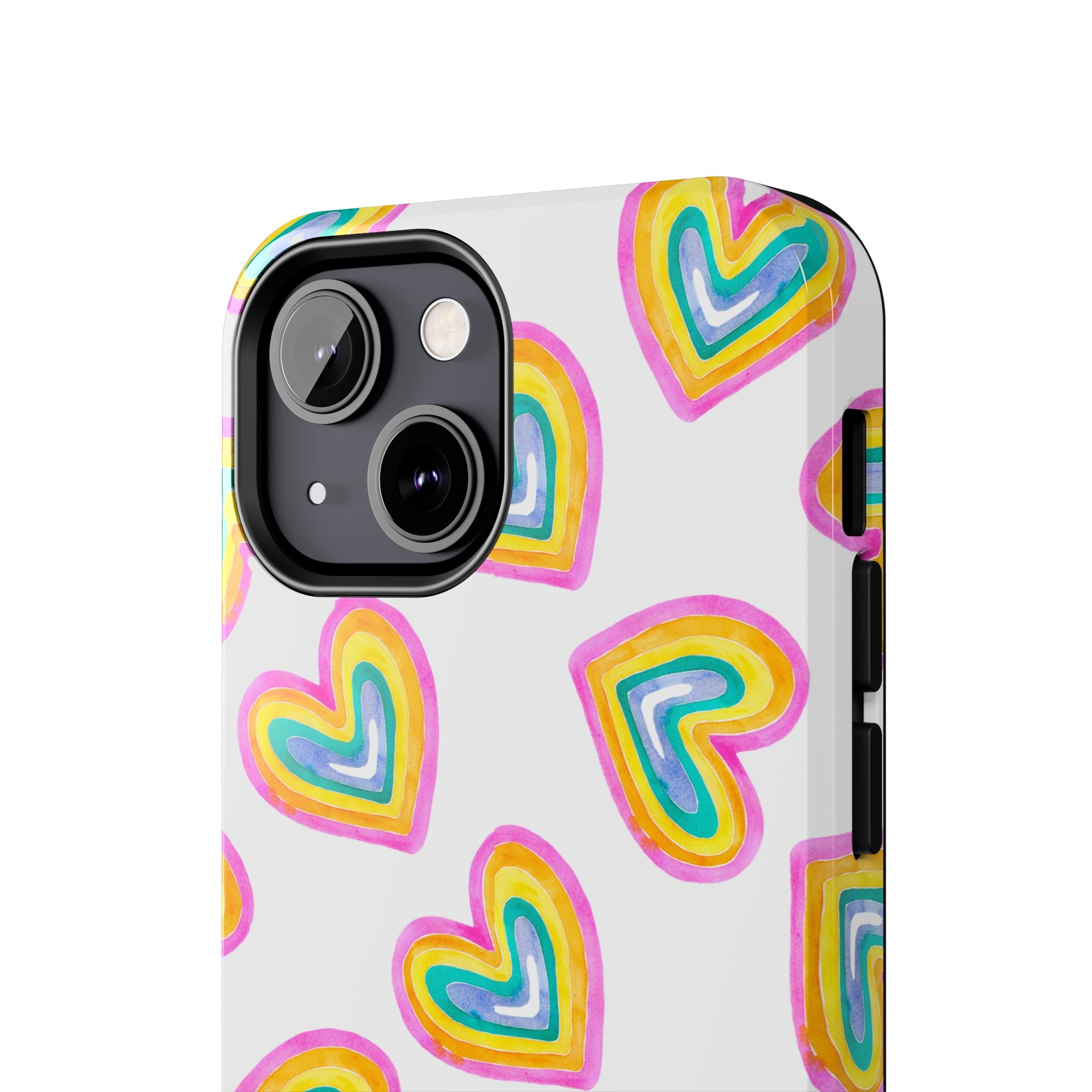 Rainbow Heart Tough Phone Case — Durable Cute Protective Phone Cover