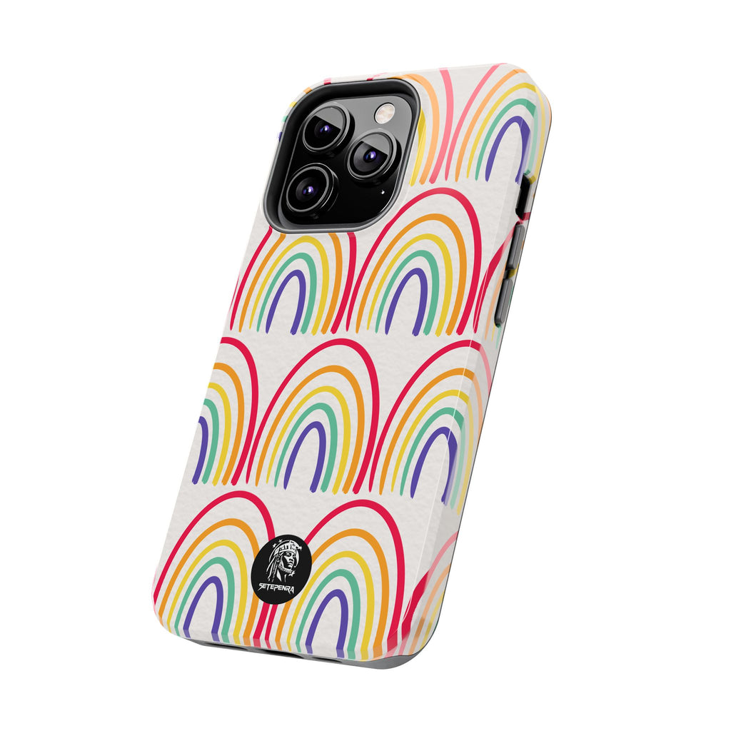 Retro Rainbow Tough Phone Case (For iPhone, Galaxy & More)