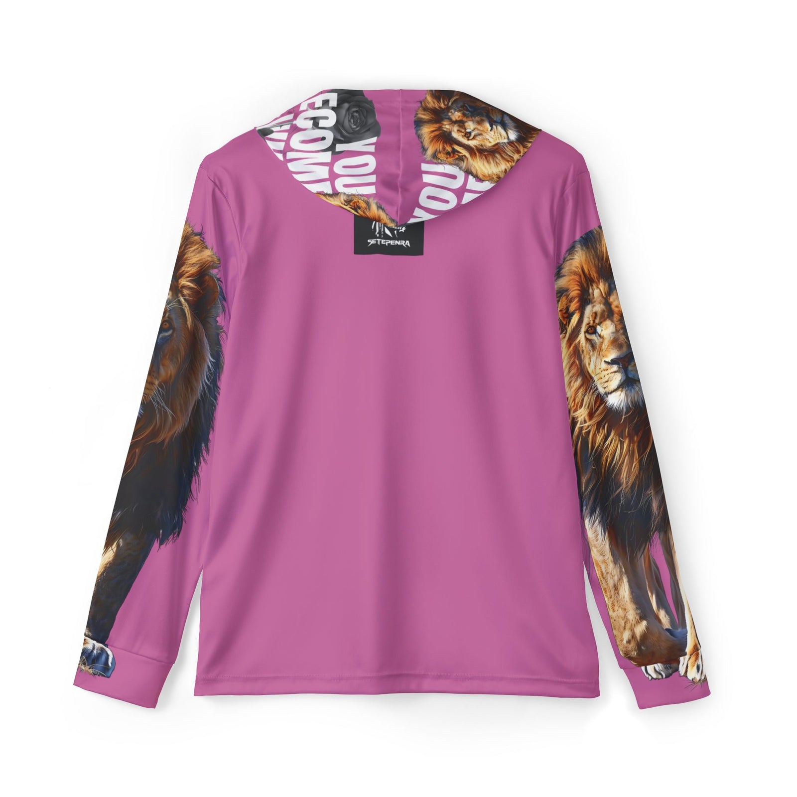 You Become What You Believe Men's Sports Warmup Hoodie (Light Pink) SETEPENRA All Over Prints.