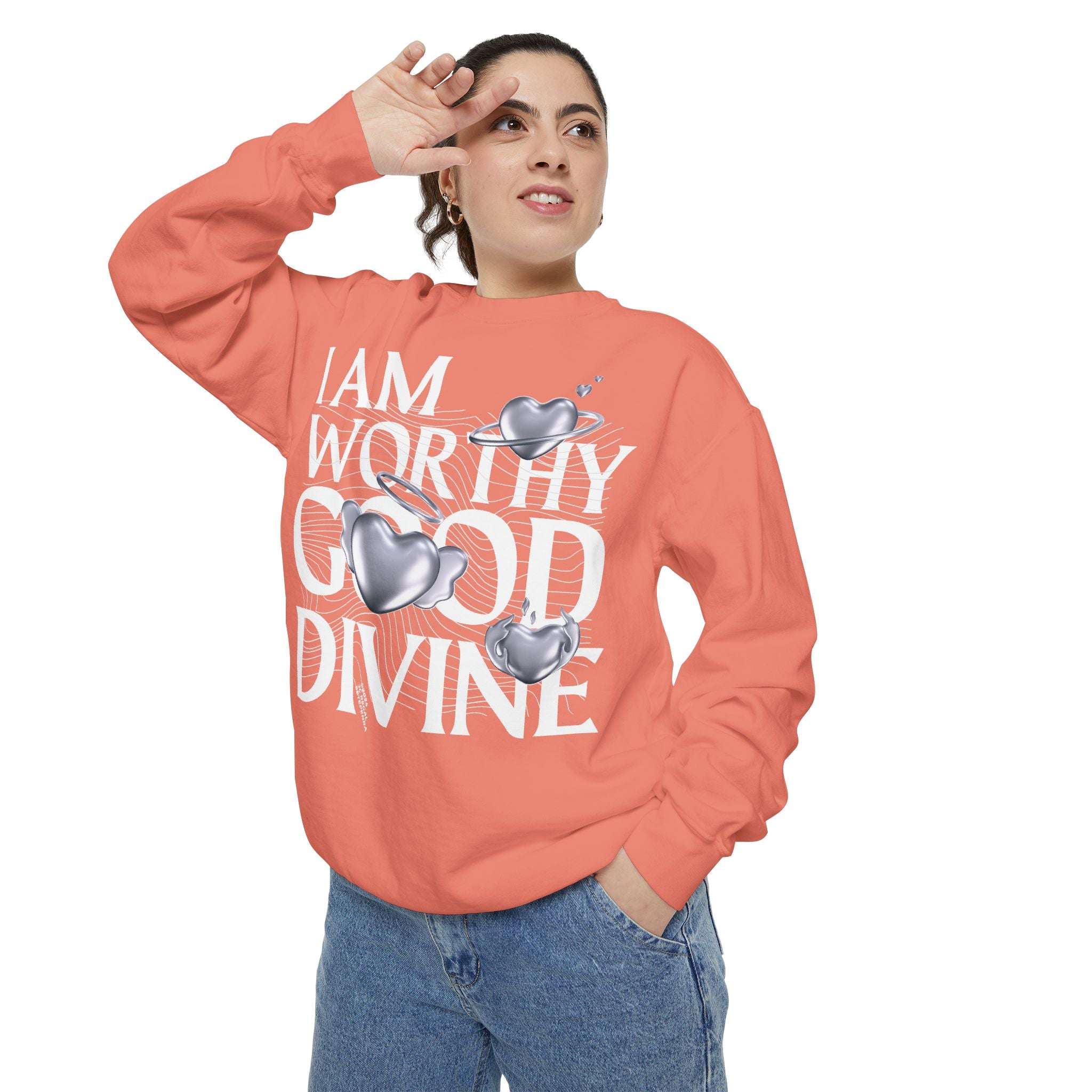 I AM WORTHY GOOD DIVINE Unisex Garment-Dyed Sweatshirt