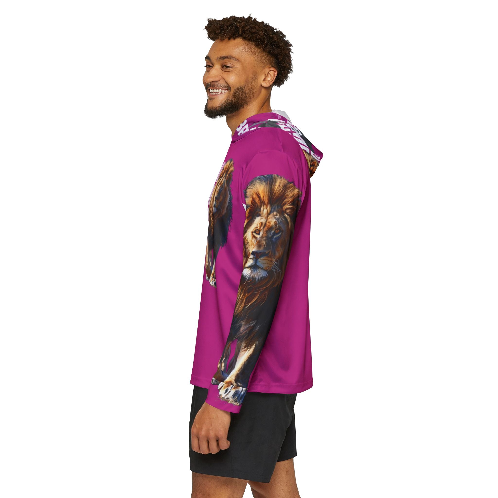 You Become What You Believe Men's Sports Warmup Hoodie (Pink) SETEPENRA All Over Prints.