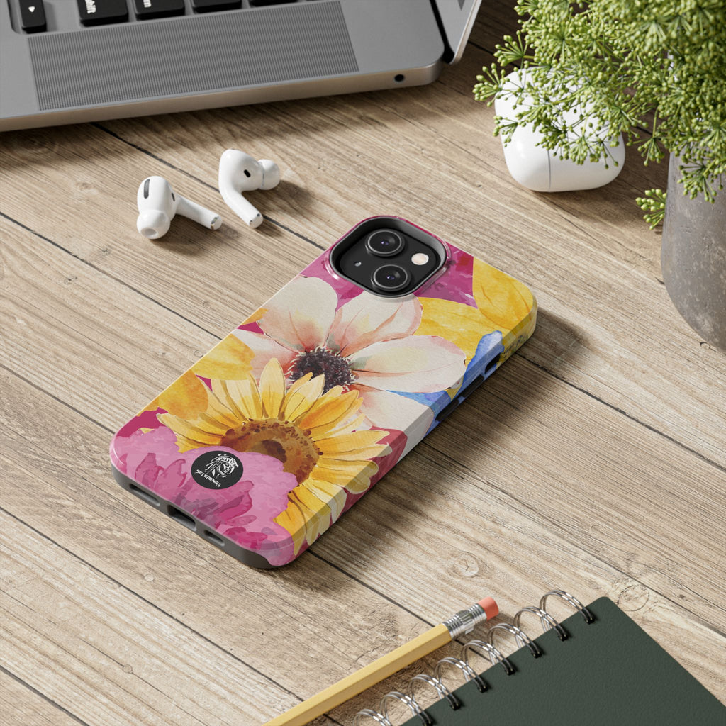 Watercolor Flowers Tough Phone Case (For iPhone, Galaxy & More)