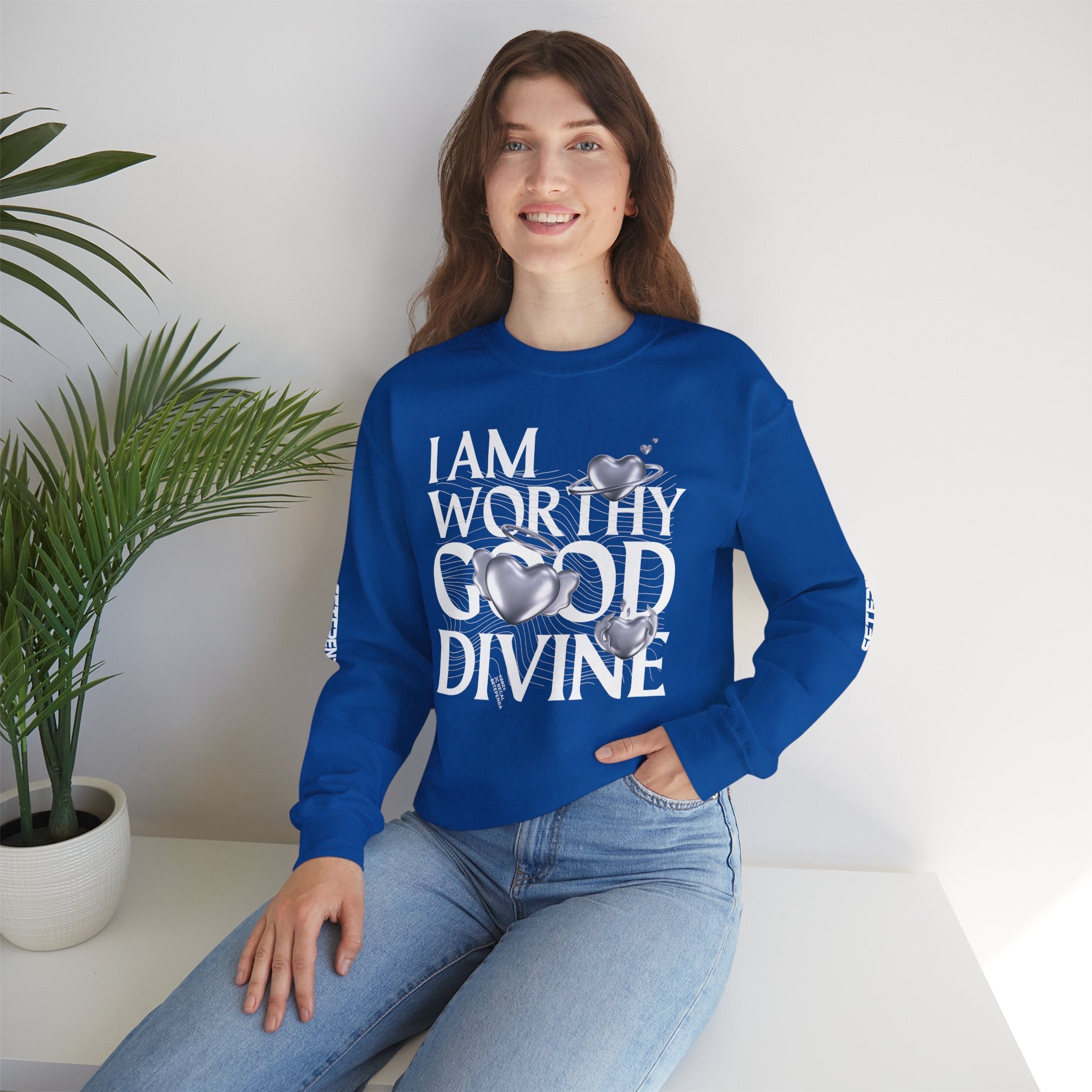 I AM WORTHY GOOD DIVINE Unisex Heavy Blend™ Crewneck Sweatshirt