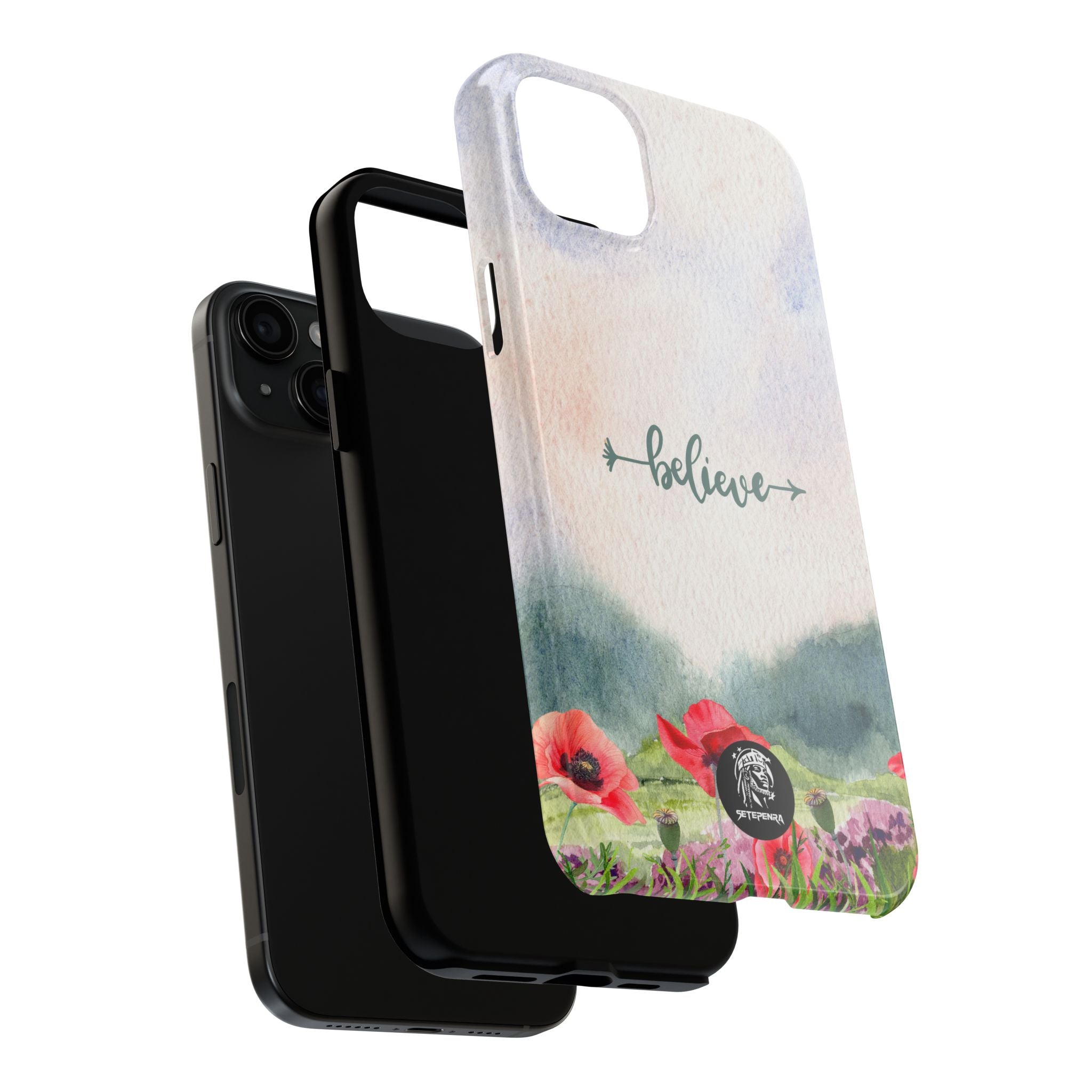 Believe Tough Phone Case (For iPhone, Galaxy & More) - Watercolor Flower