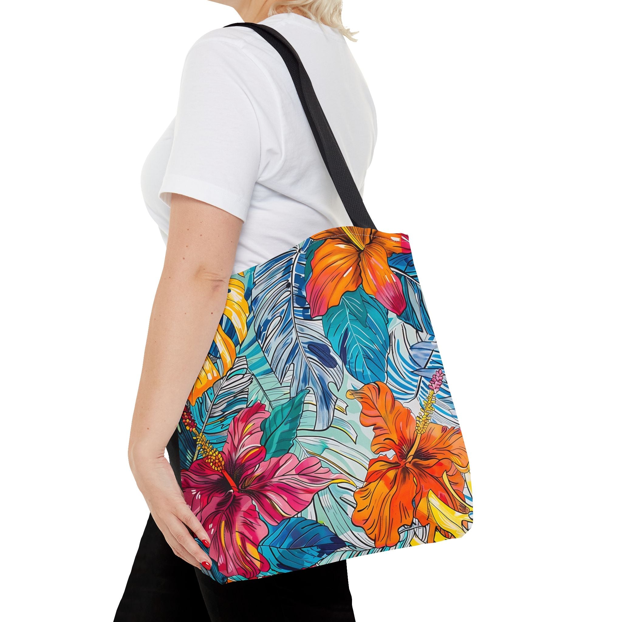 Monstera Hibiscus Tote Bag