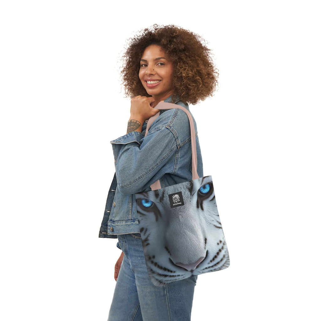Primal Power Canvas Tote Bag, 5-Color Straps - White Tiger (2nd Edition)
