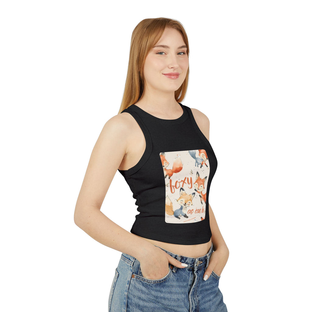 Foxy As Can Be Women's Micro Rib Racer Tank Top SETEPENRA Tank Top.