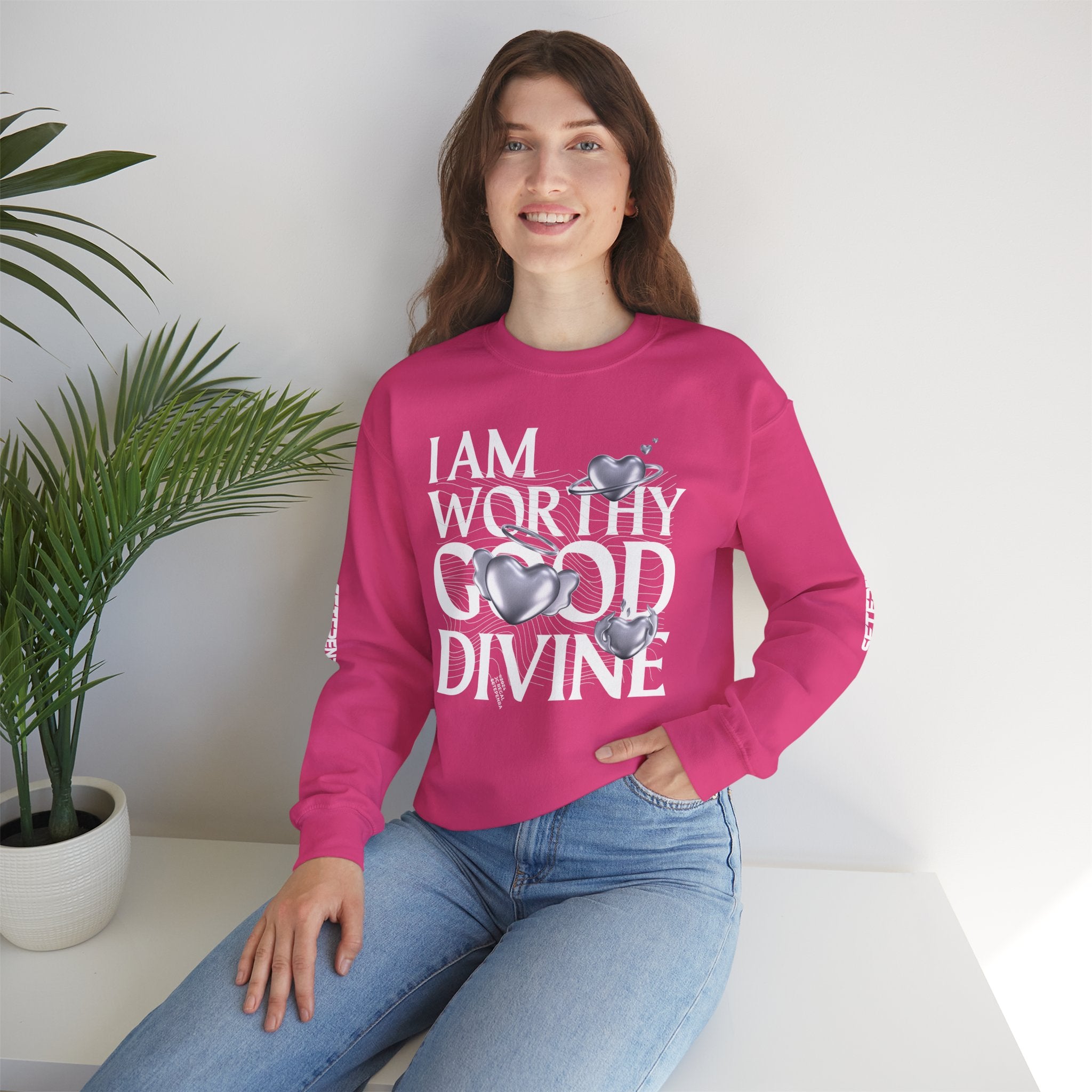 I AM WORTHY GOOD DIVINE Unisex Heavy Blend™ Crewneck Sweatshirt