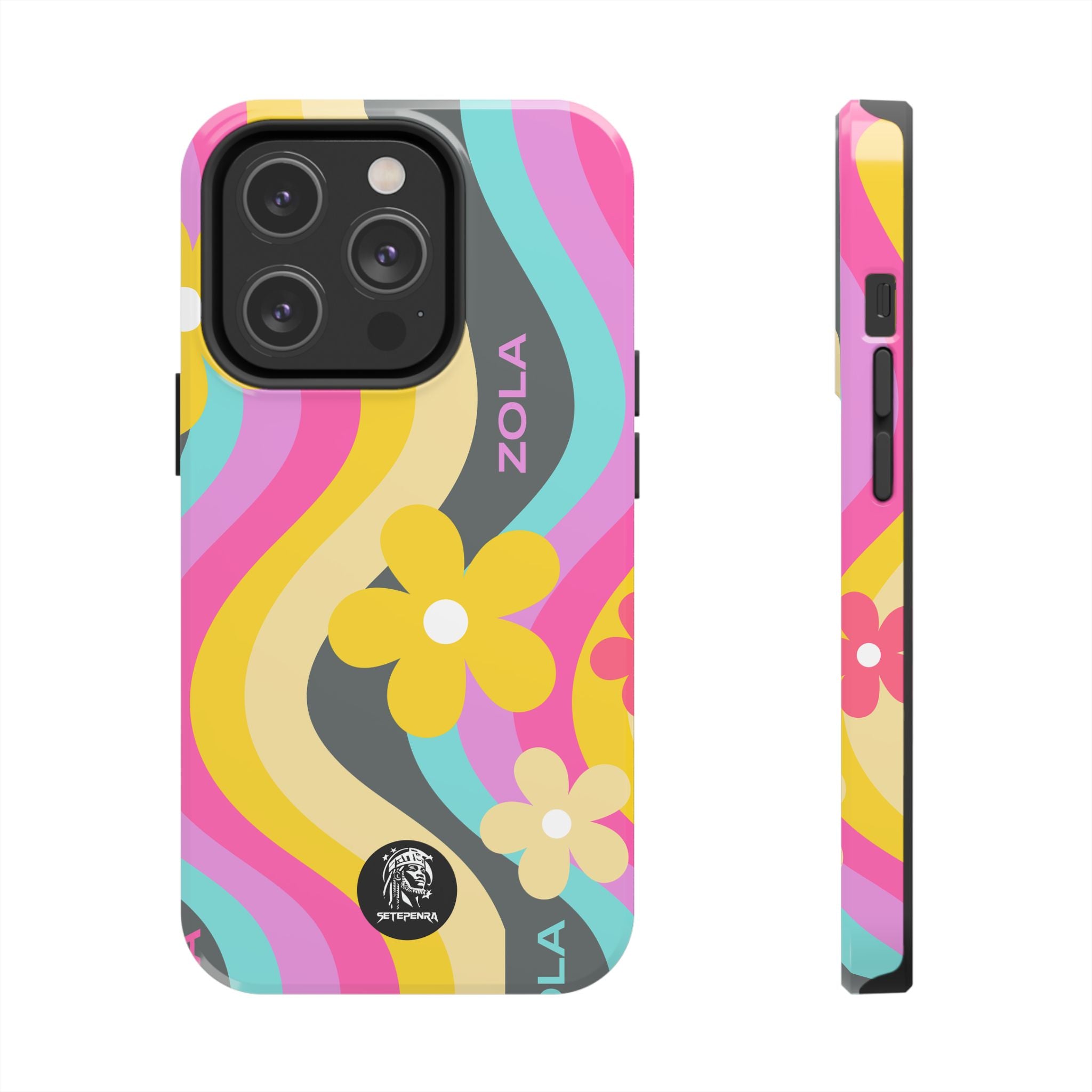 Zola Tough Phone Case (For iPhone, Galaxy & More) - Dark Grey Wave SETEPENRA Phone Case.