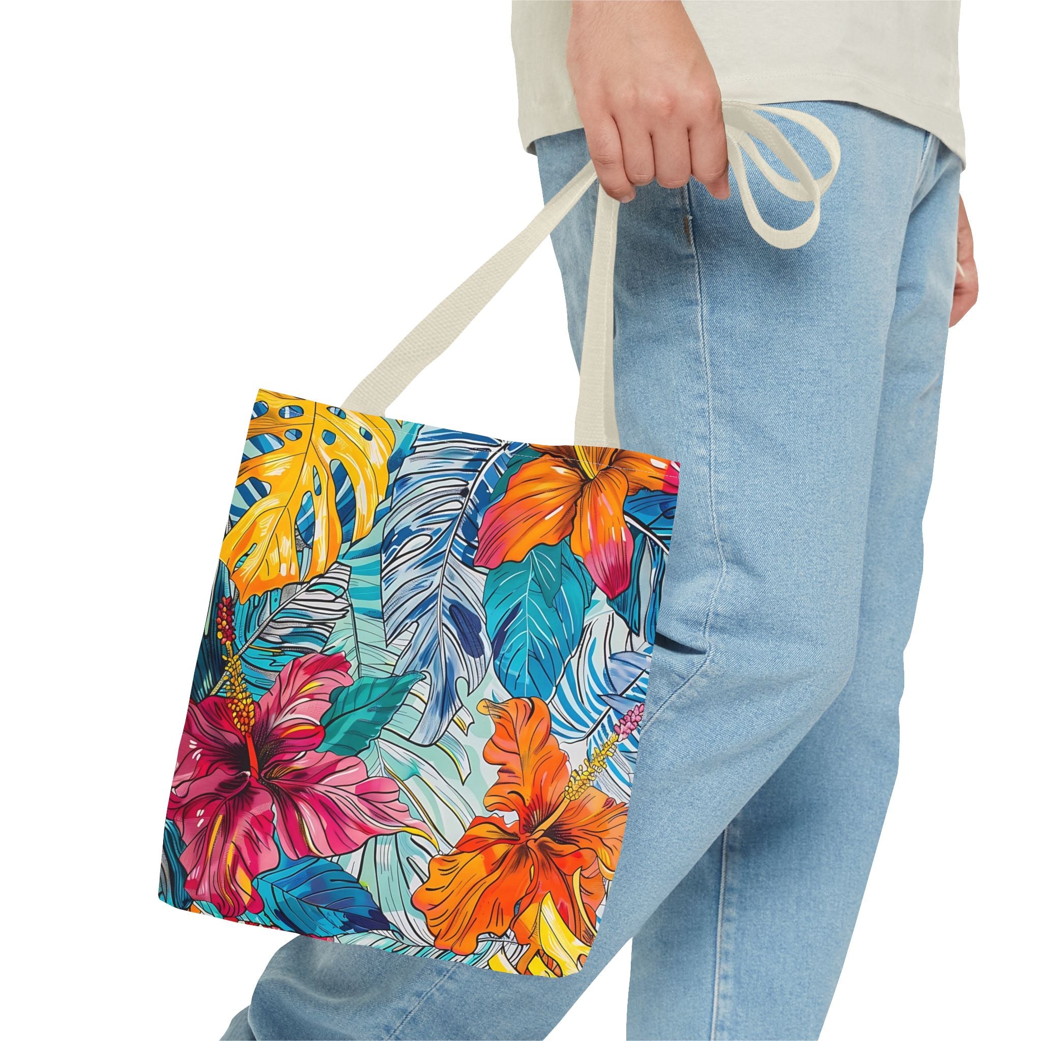 Monstera Hibiscus Tote Bag