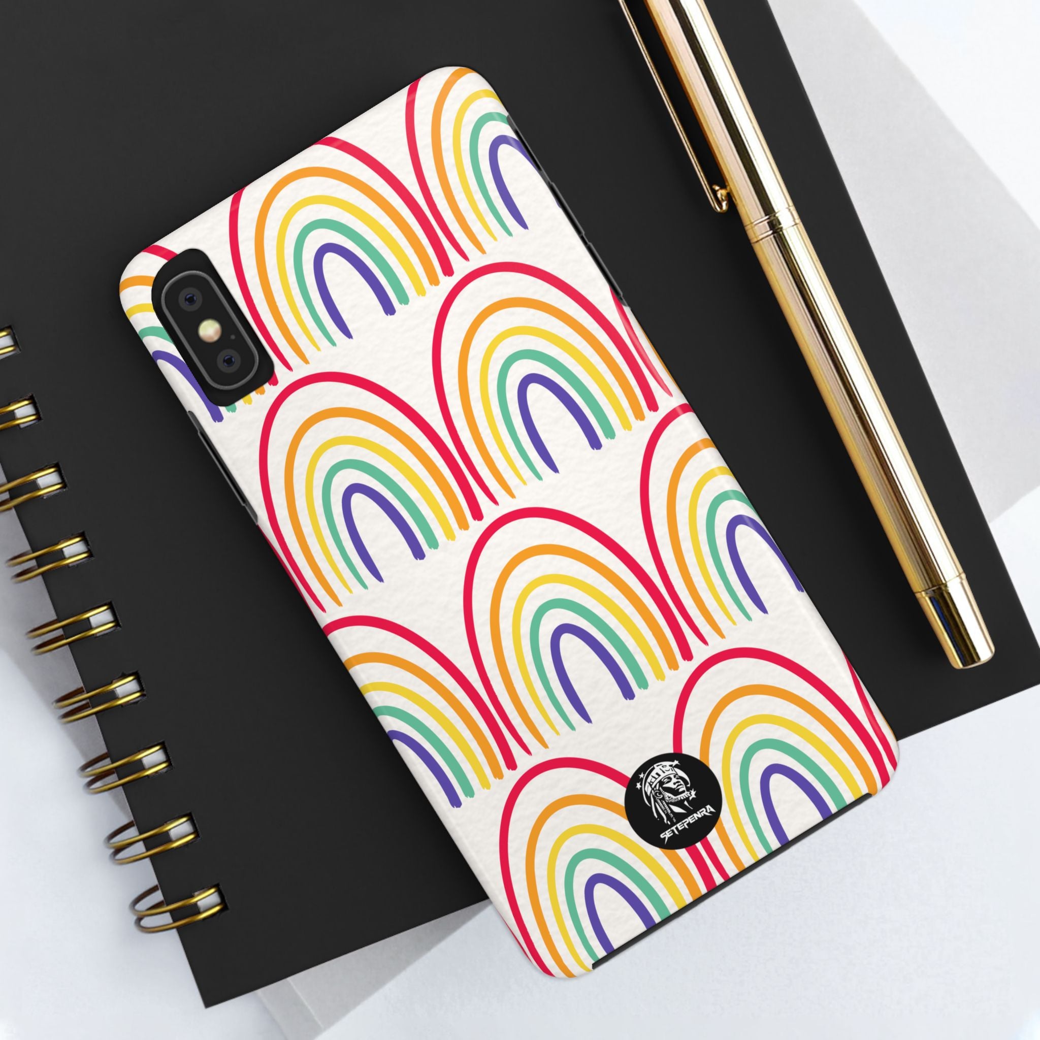 Retro Rainbow Tough Phone Case (For iPhone, Galaxy & More)