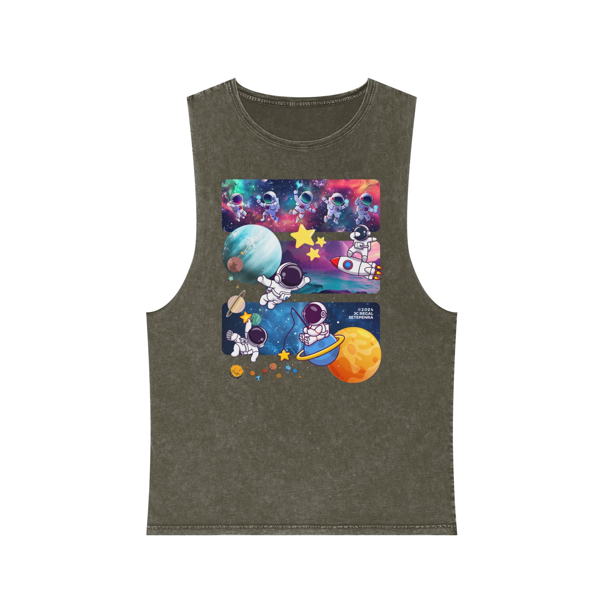 Astro Cosmo (V2.0) Unisex Stonewash Tank Top SETEPENRA Tank Top.