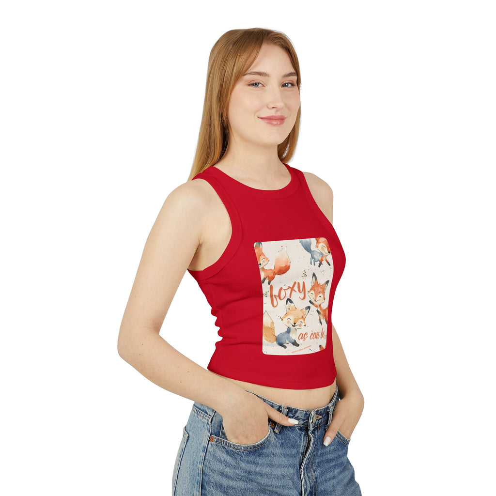 Foxy As Can Be Women's Micro Rib Racer Tank Top