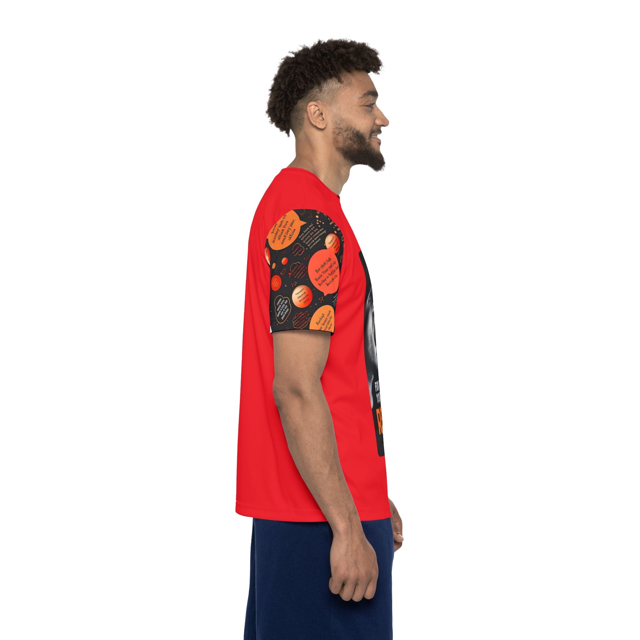 Mind Your Words Men's Sports Jersey (Red) SETEPENRA All Over Prints.