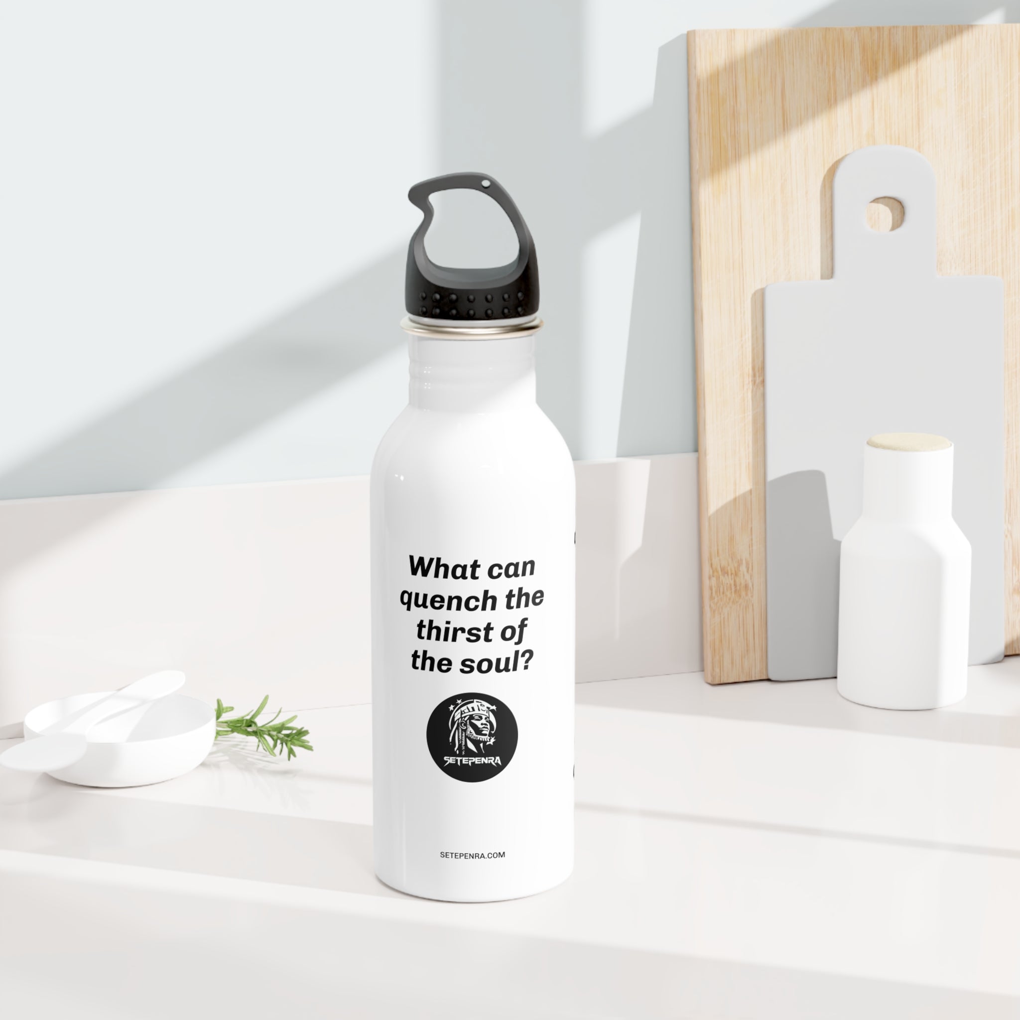 SETEPENRA Thirst Of The Soul Stainless Steel Water Bottle (White) SETEPENRA Mug.