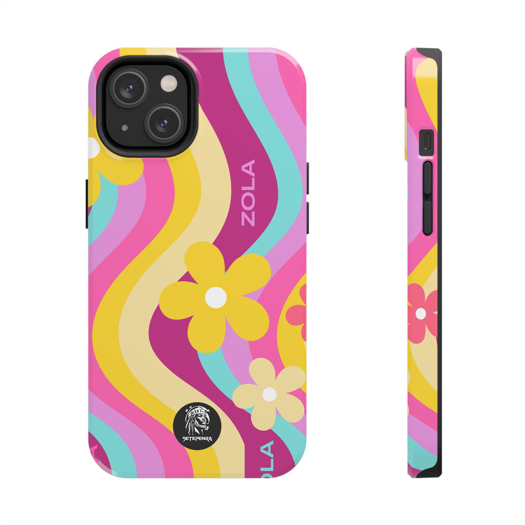 Zola Tough Phone Case (For iPhone, Galaxy & More) - Pink Wave SETEPENRA Phone Case.