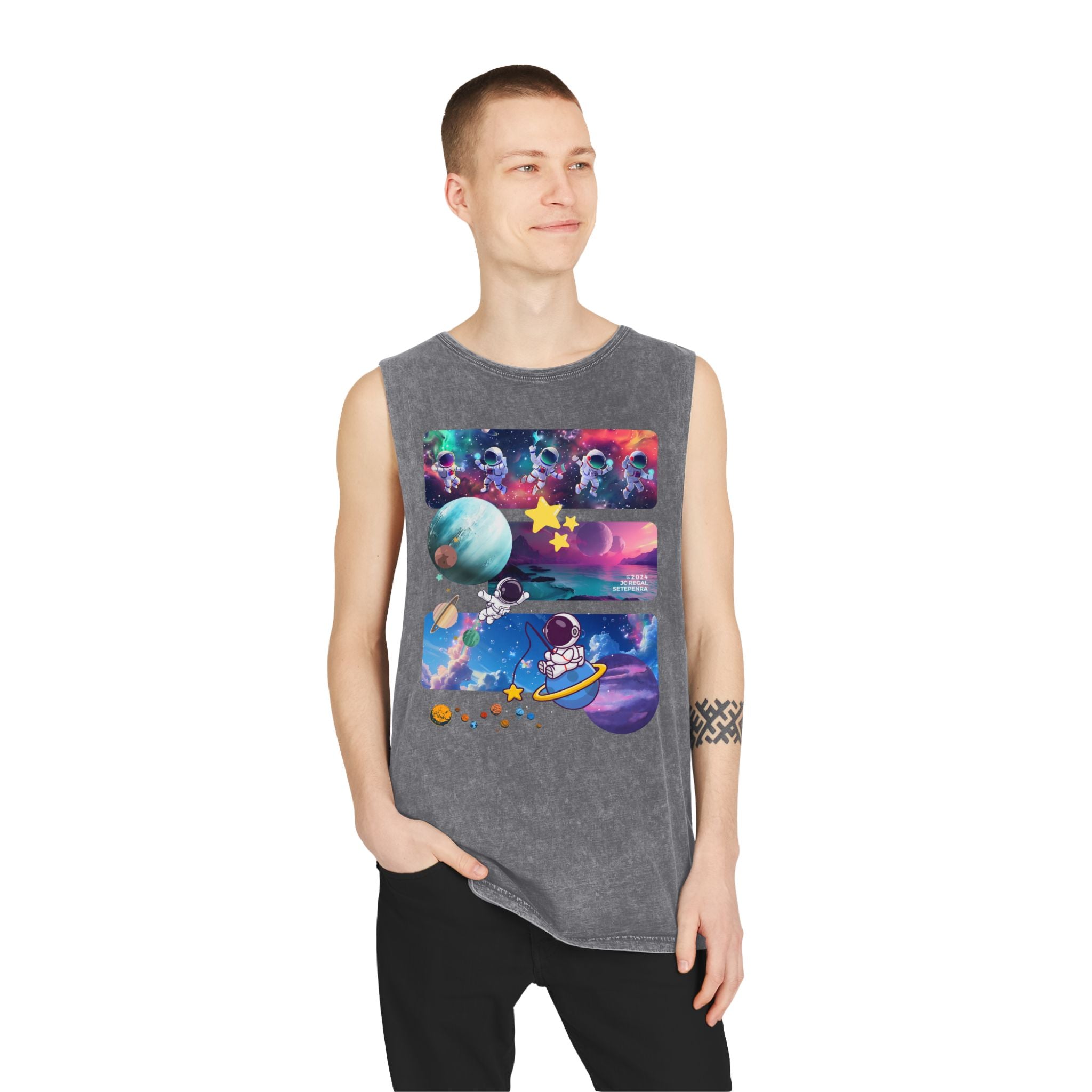 Astro Cosmo Unisex Stonewash Tank Top SETEPENRA Tank Top.