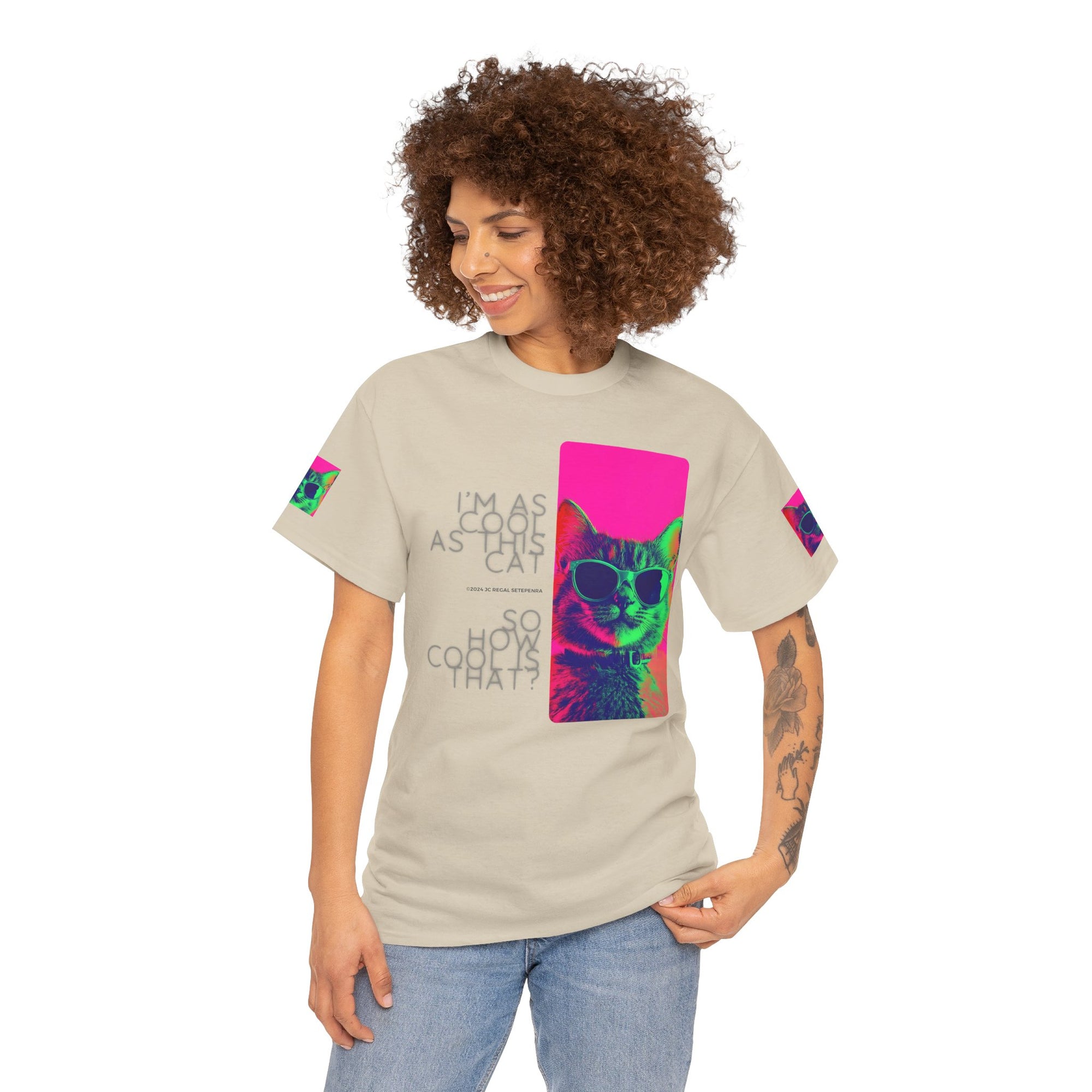 Cool Cat (Whiskers 1) Unisex Heavy Cotton Tee