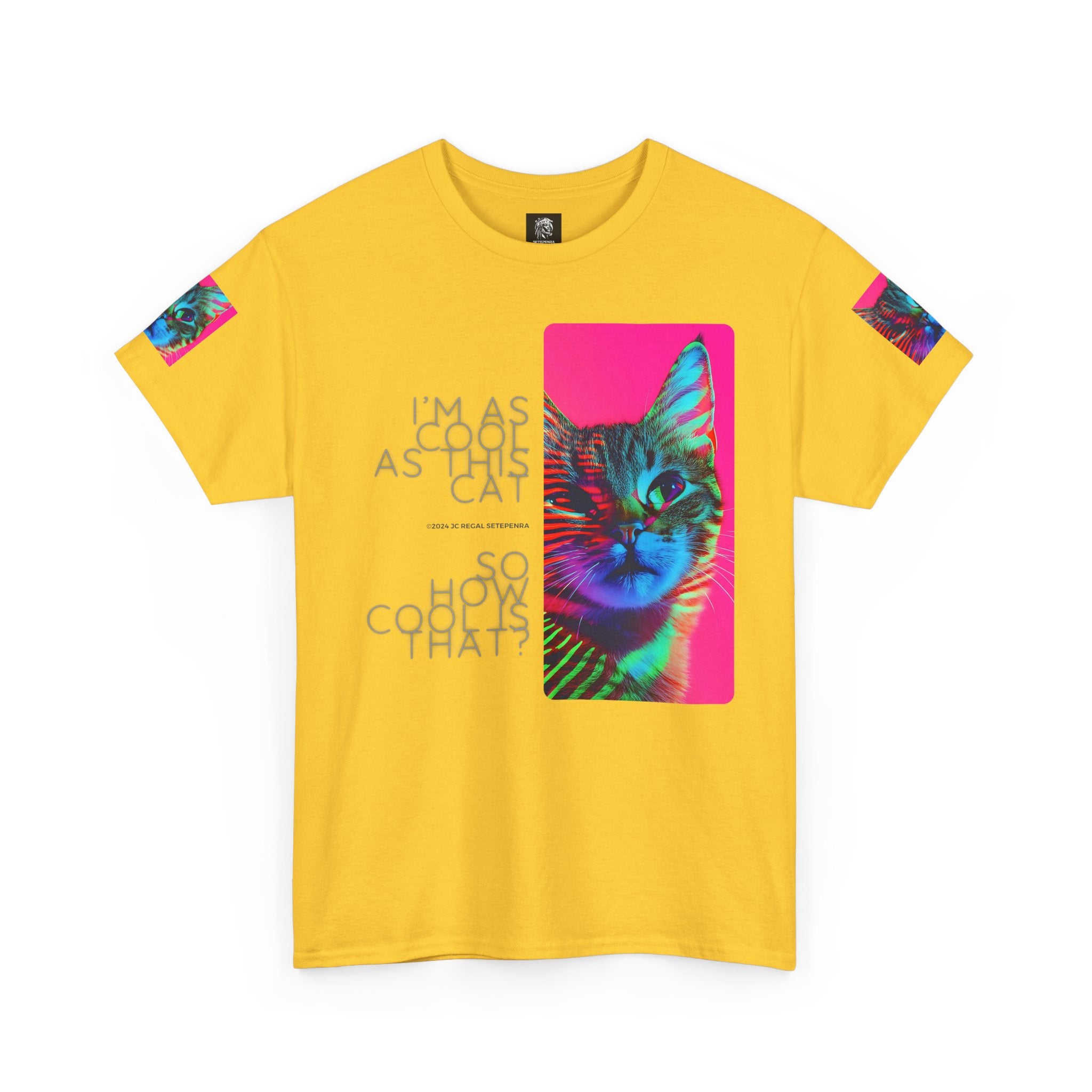 Cool Cat (Whiskers 2) Unisex Heavy Cotton Tee SETEPENRA T-Shirt.