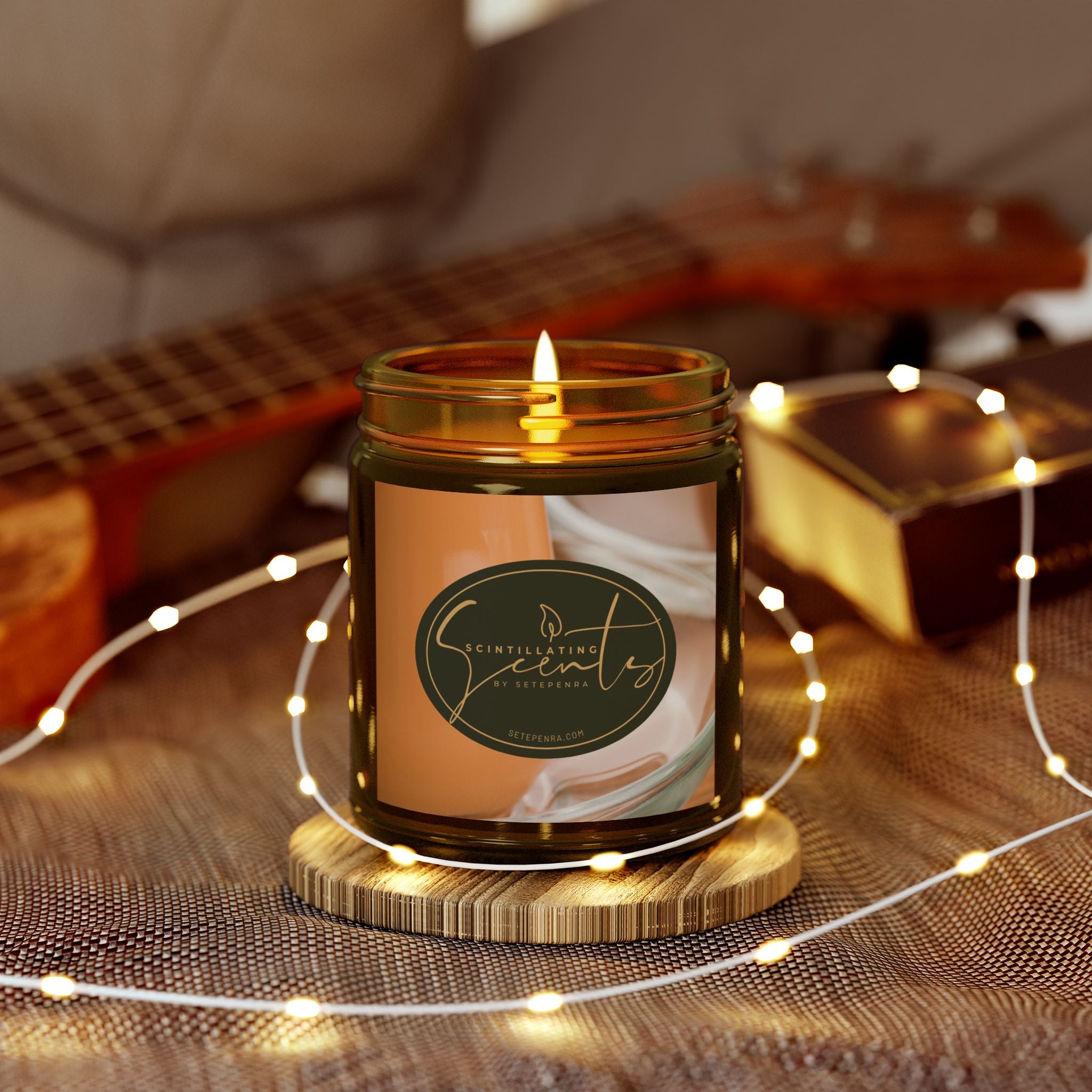 Scintillating Scents by SETEPENRA Scented Candles, Coconut Apricot Wax (4oz, 9oz)