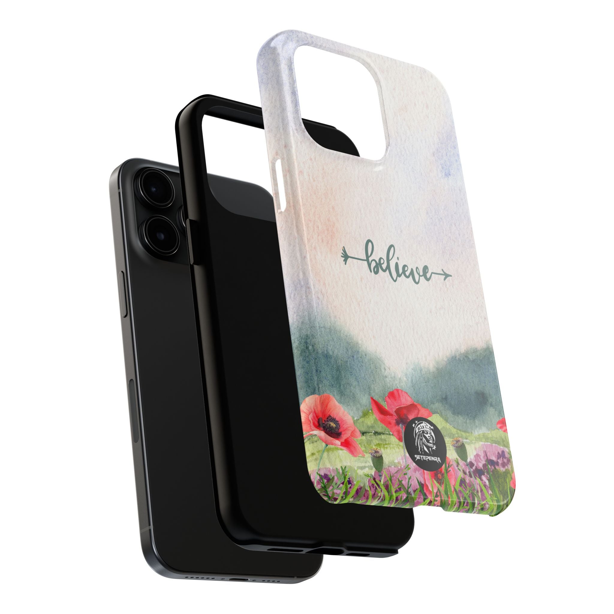 Believe Tough Phone Case (For iPhone, Galaxy & More) - Watercolor Flower