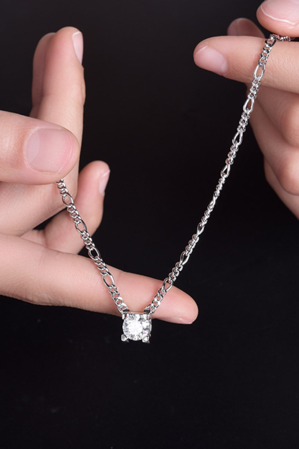 2 Carat Moissanite 925 Sterling Silver Pendant Necklace SETEPENRA .