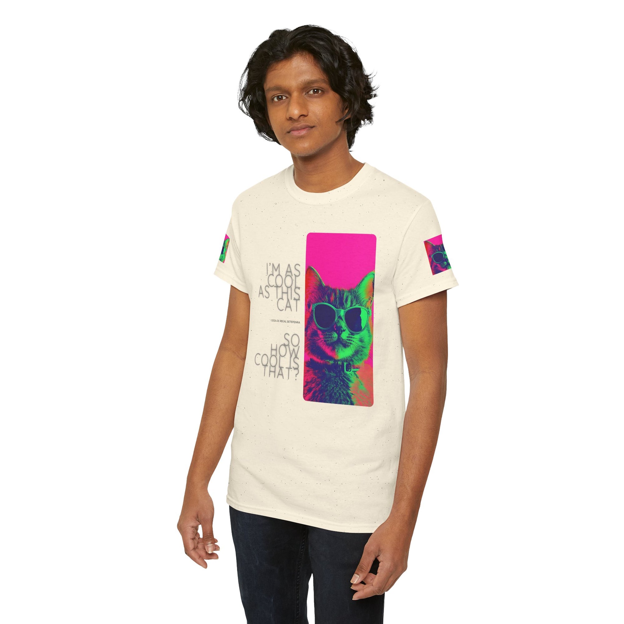 Cool Cat (Whiskers 1) Unisex Heavy Cotton Tee