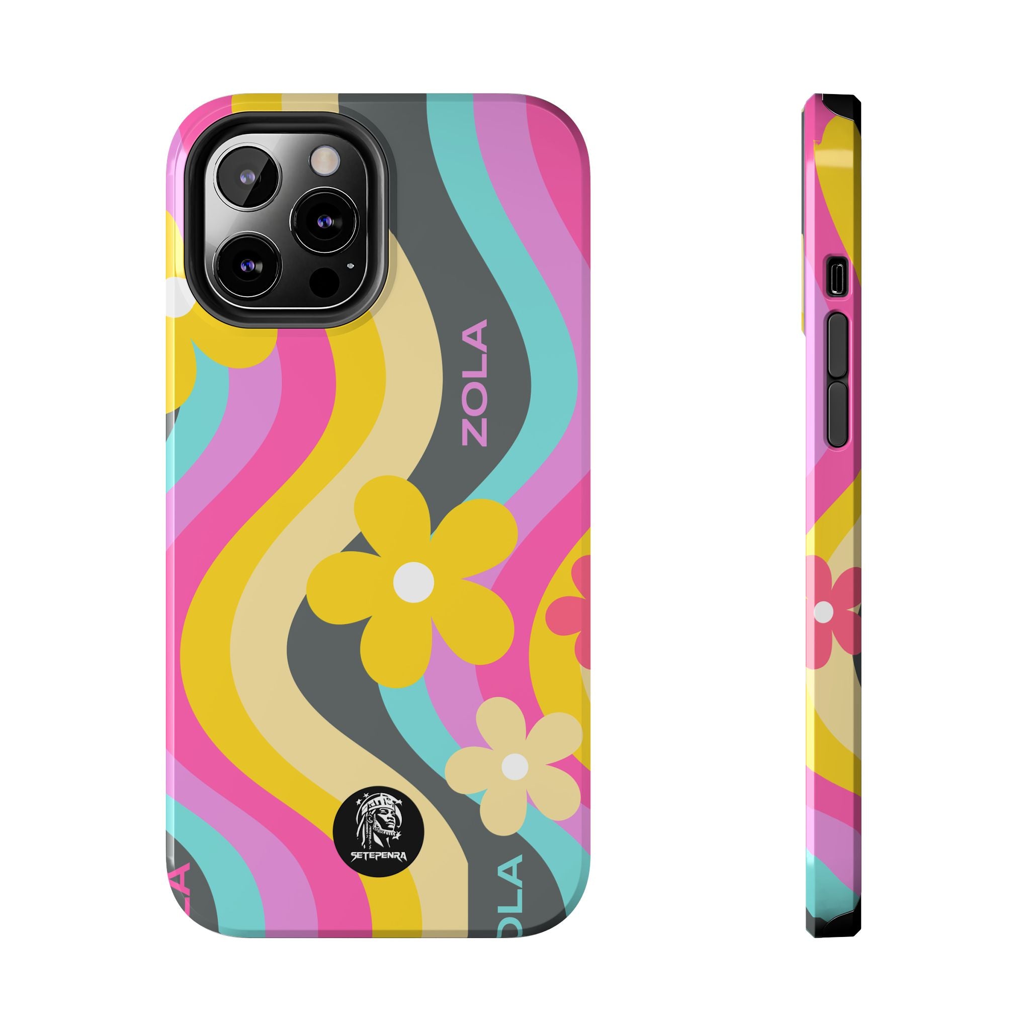 Zola Tough Phone Case (For iPhone, Galaxy & More) - Dark Grey Wave SETEPENRA Phone Case.