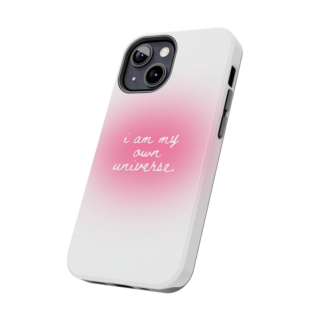 I Am My Own Universe — Pink On White Protective Cover Tough Phone Case