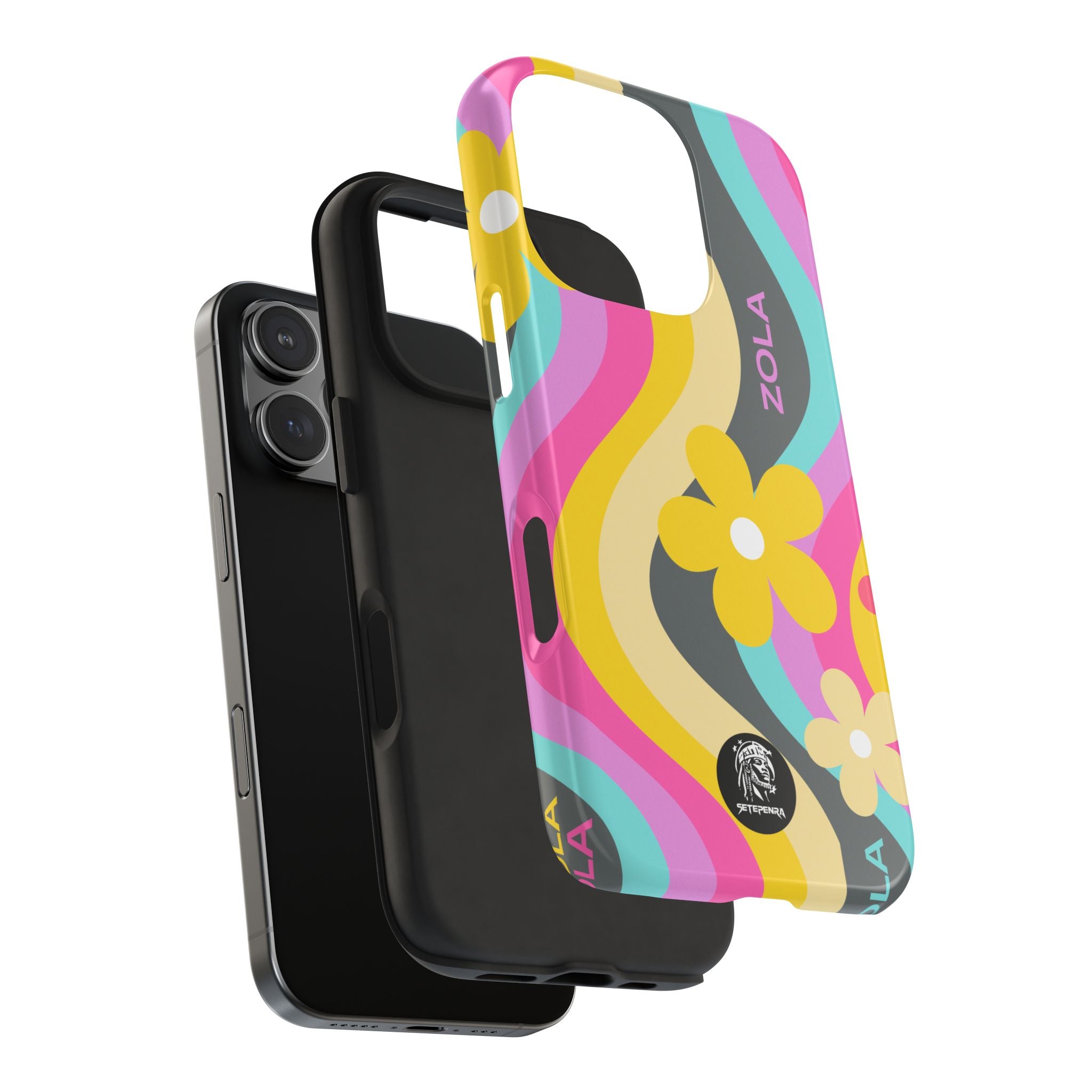 Zola Tough Phone Case (For iPhone, Galaxy & More) - Dark Grey Wave