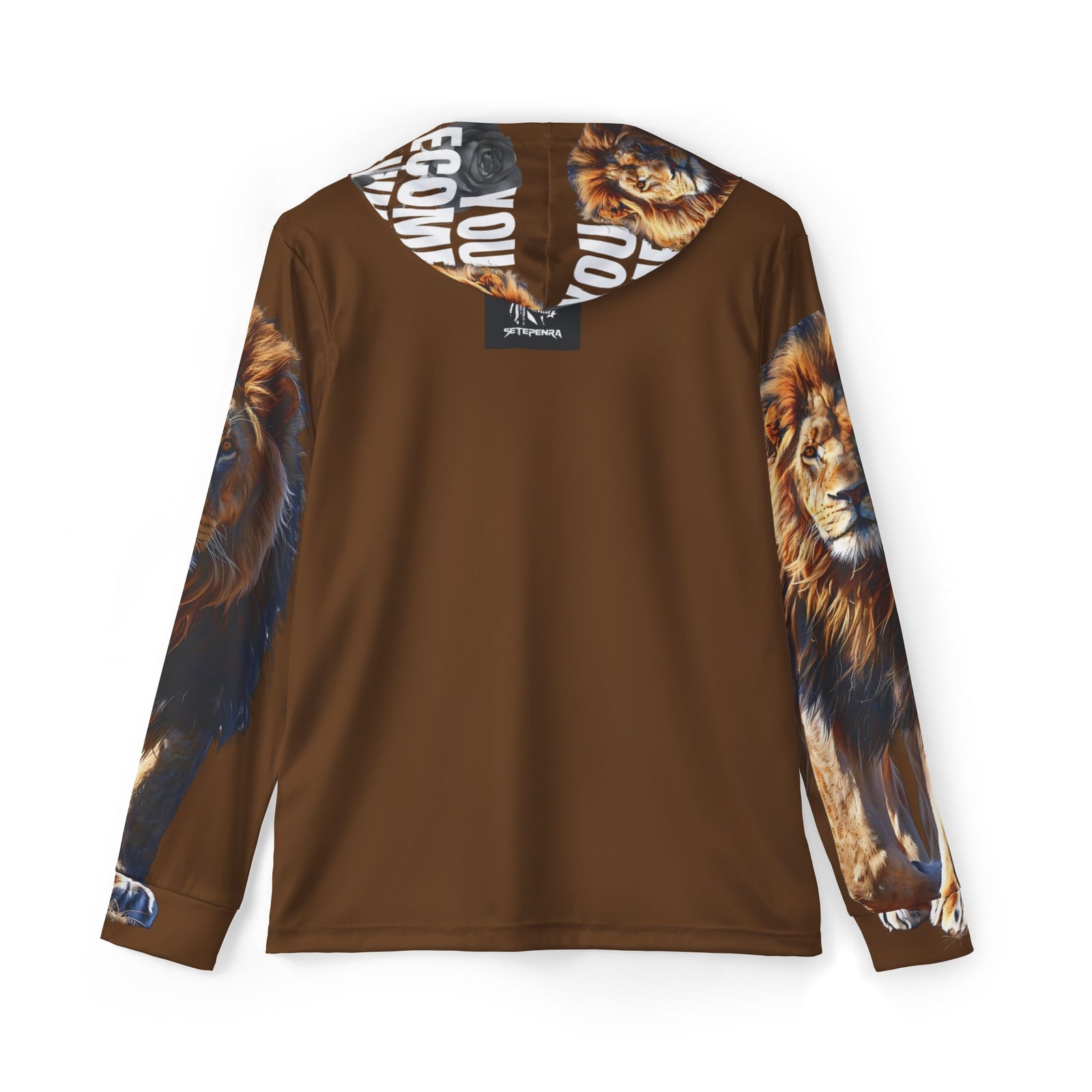 You Become What You Believe Men's Sports Warmup Hoodie (Brown) SETEPENRA All Over Prints.