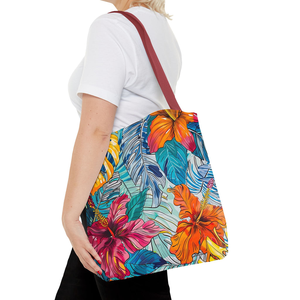 Monstera Hibiscus Tote Bag
