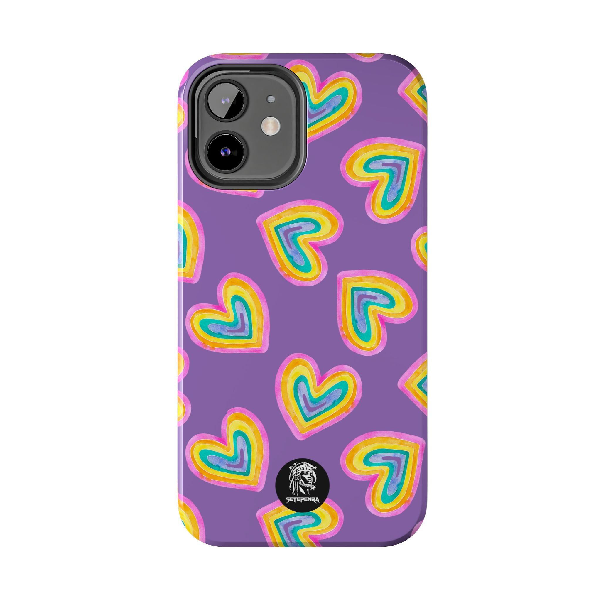 Rainbow Heart Tough Phone Case (For iPhone, Galaxy & More) - Light Purple