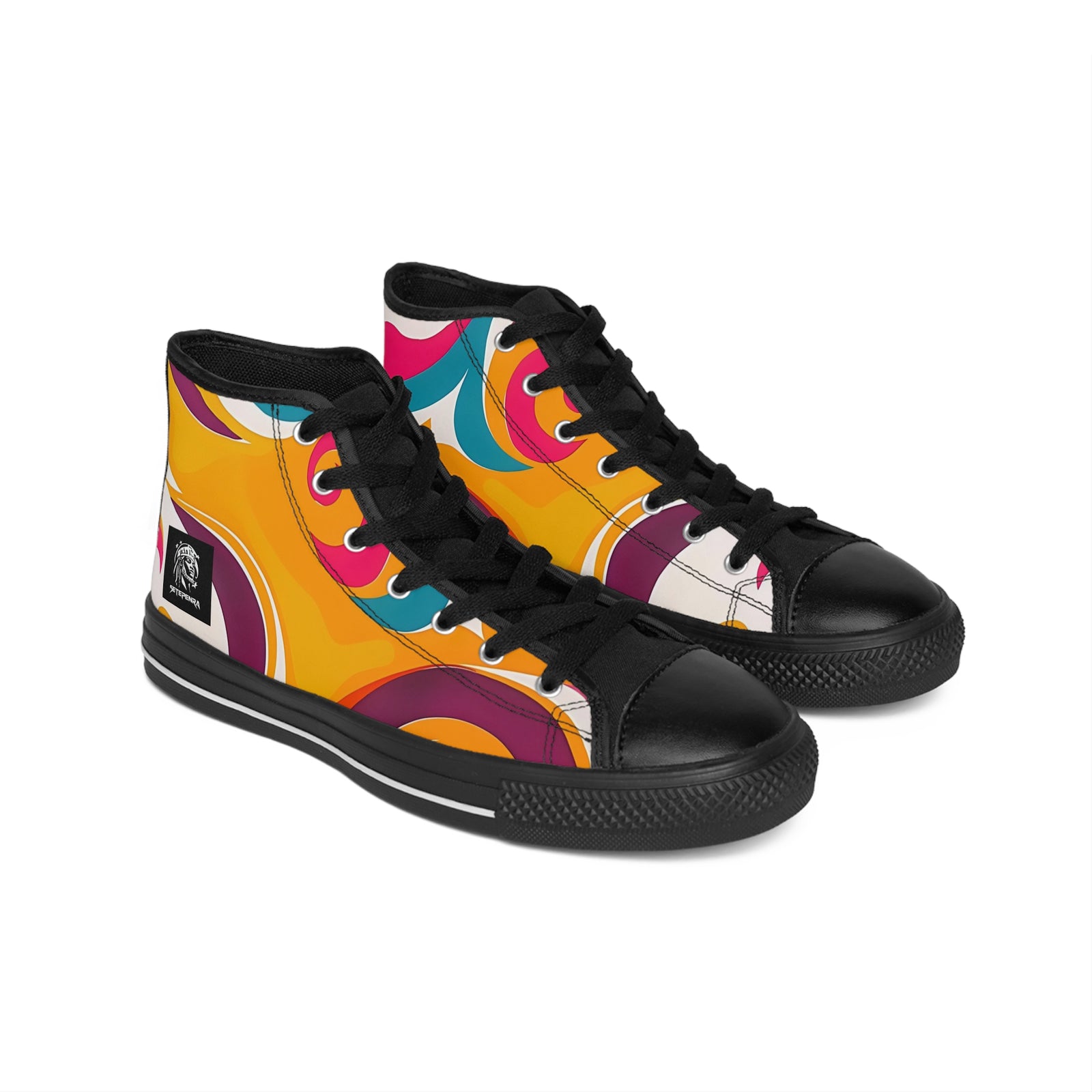 Golden Kandi Swirl Women's Classic Sneakers SETEPENRA Shoes.