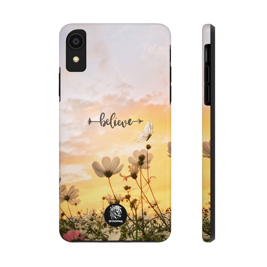 Believe Tough Phone Case (For iPhone, Galaxy & More) - Aesthetic Flower SETEPENRA Phone Case.