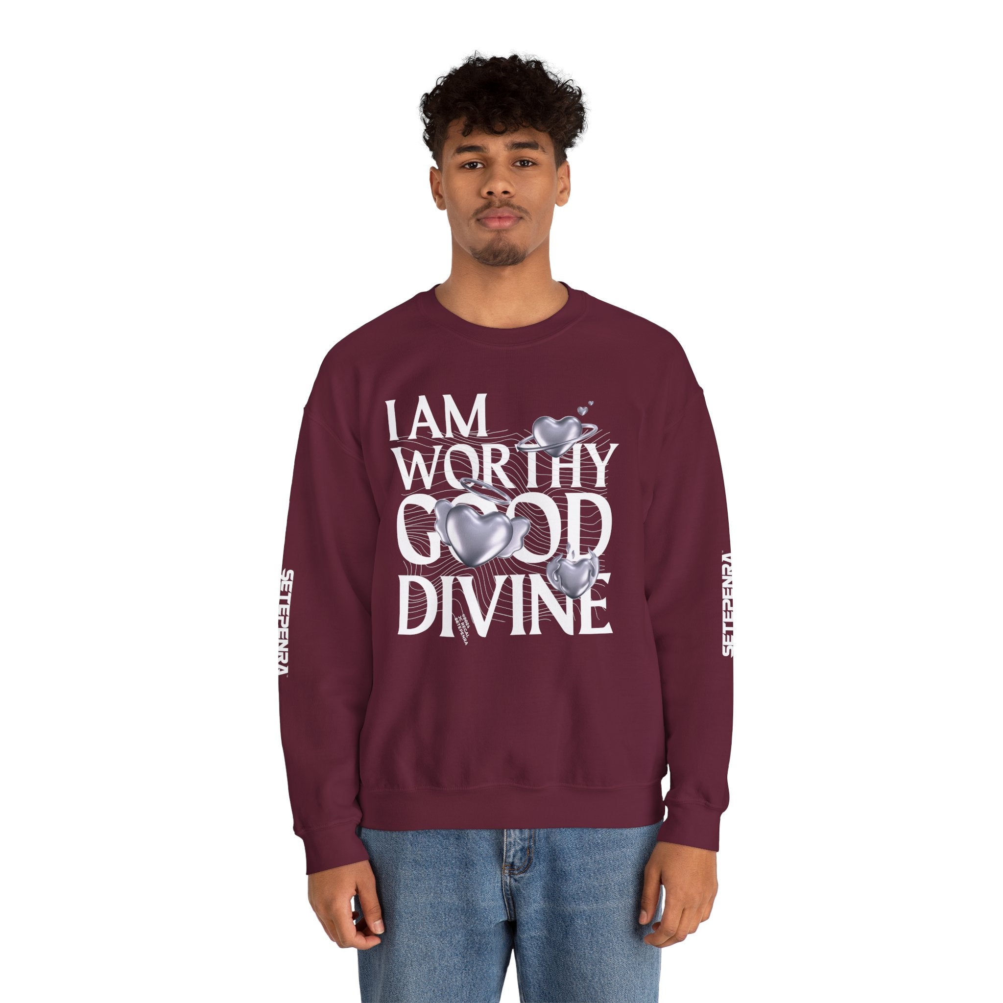 I AM WORTHY GOOD DIVINE Unisex Heavy Blend™ Crewneck Sweatshirt